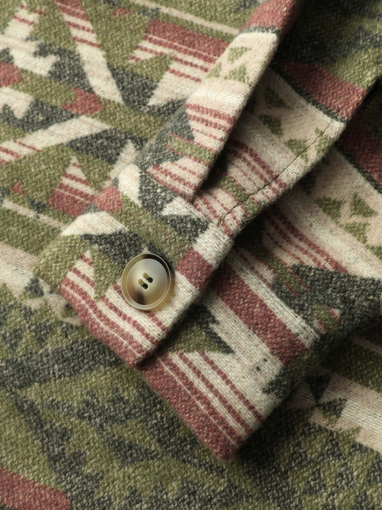 Cozy Print Wool Blend Pockets Jacket - Image 7
