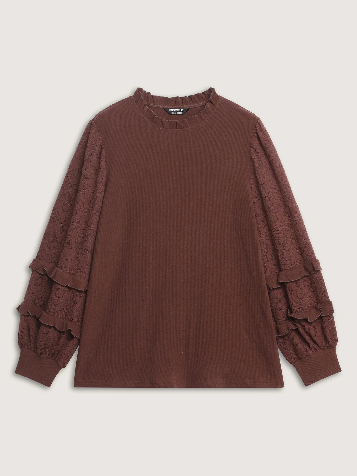 Cozy Ruffled Edge Tiered Sleeve Knit Top - Image 7