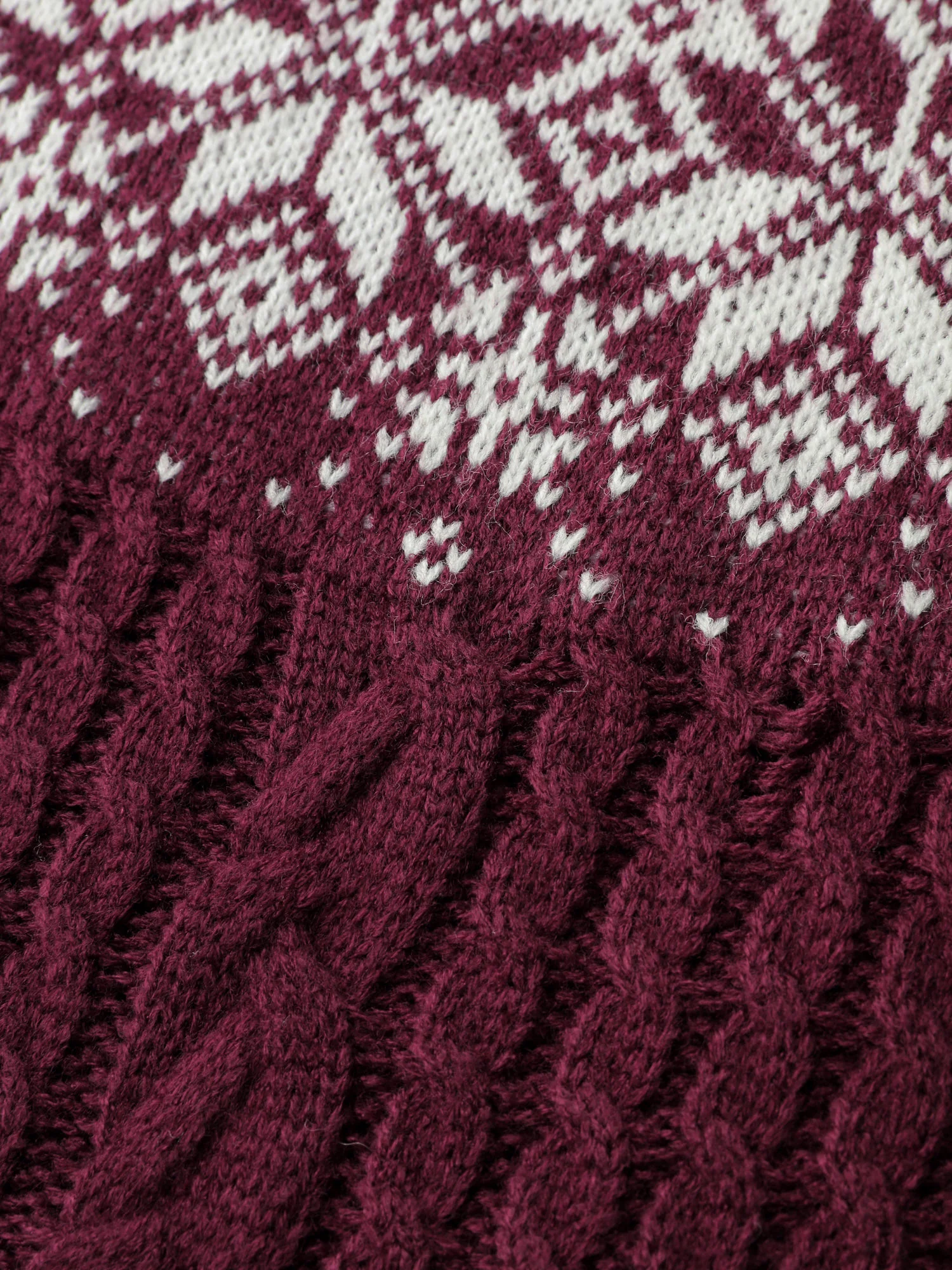 Cozy Textured Contrast Ribbed Hem Pullover - Image 5