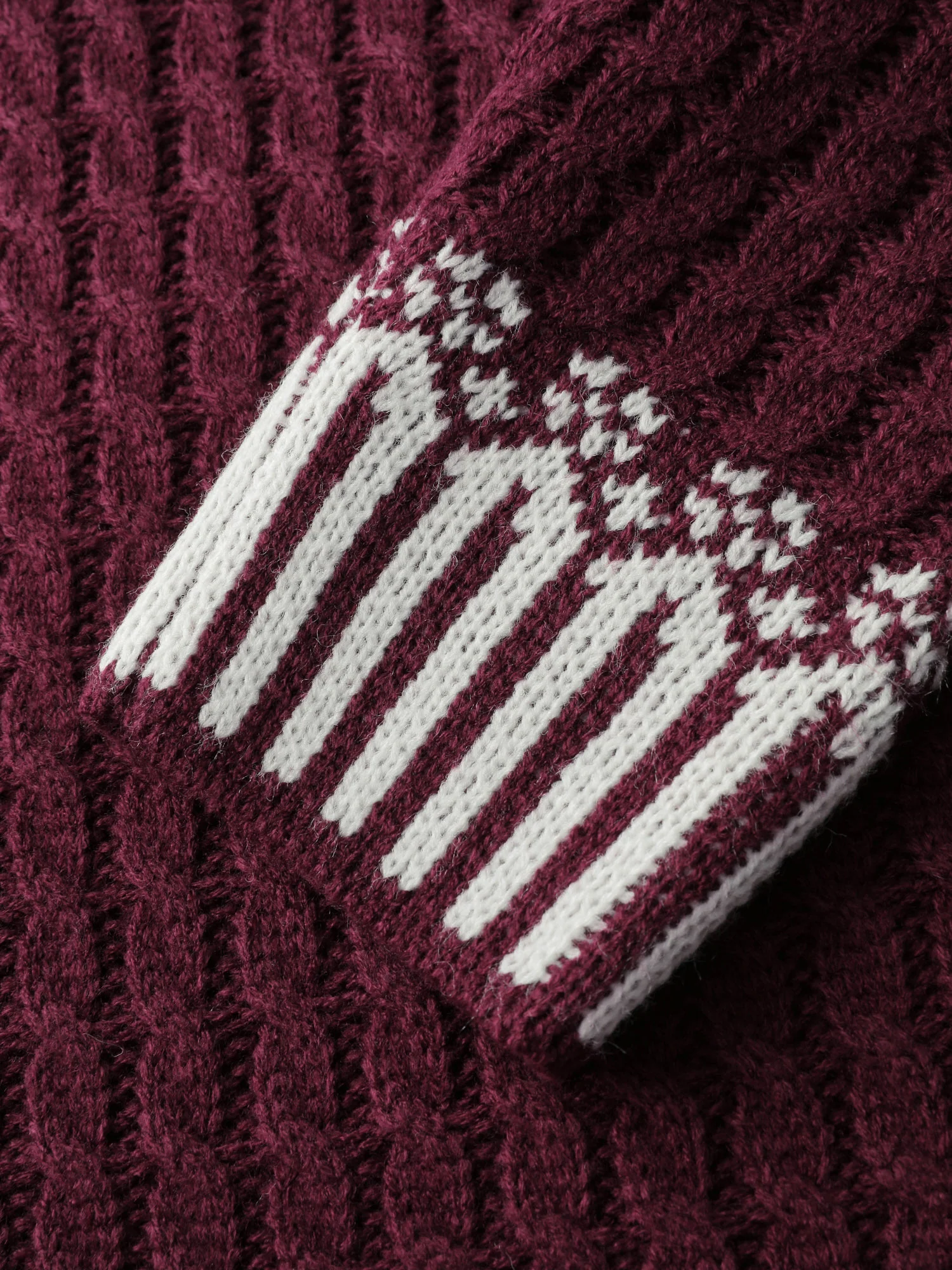 Cozy Textured Contrast Ribbed Hem Pullover - Image 6
