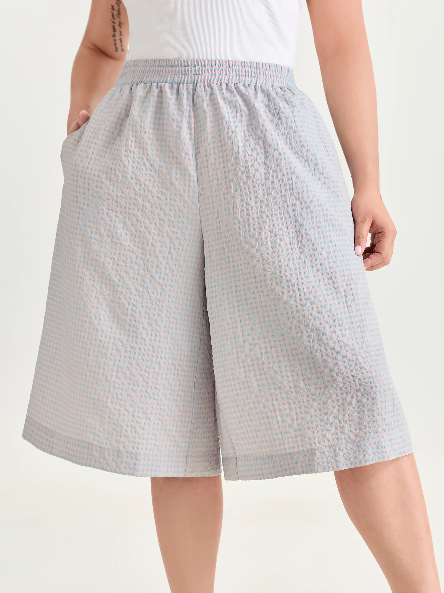Cozy Wide-Leg Plain Cropped Lounge Pants - Image 2