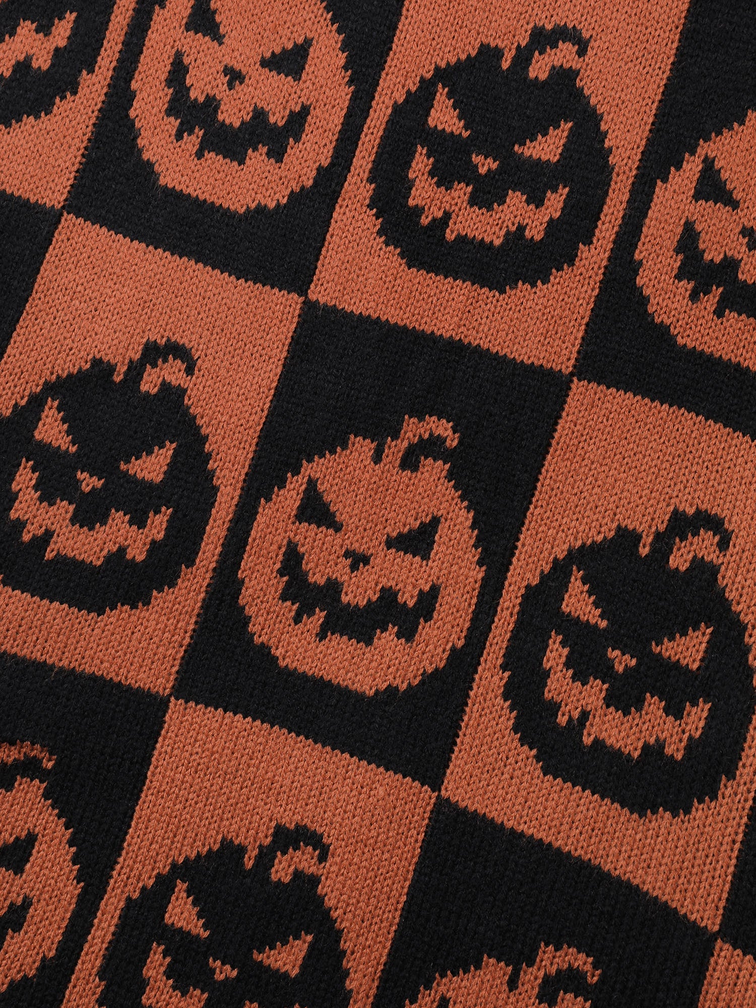Creepy Pumpkins Jacquard Blended Yarn Pullover - Image 5