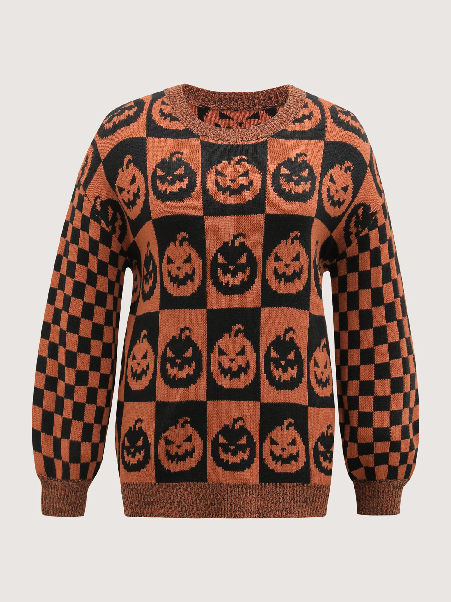 Creepy Pumpkins Jacquard Blended Yarn Pullover - Image 7