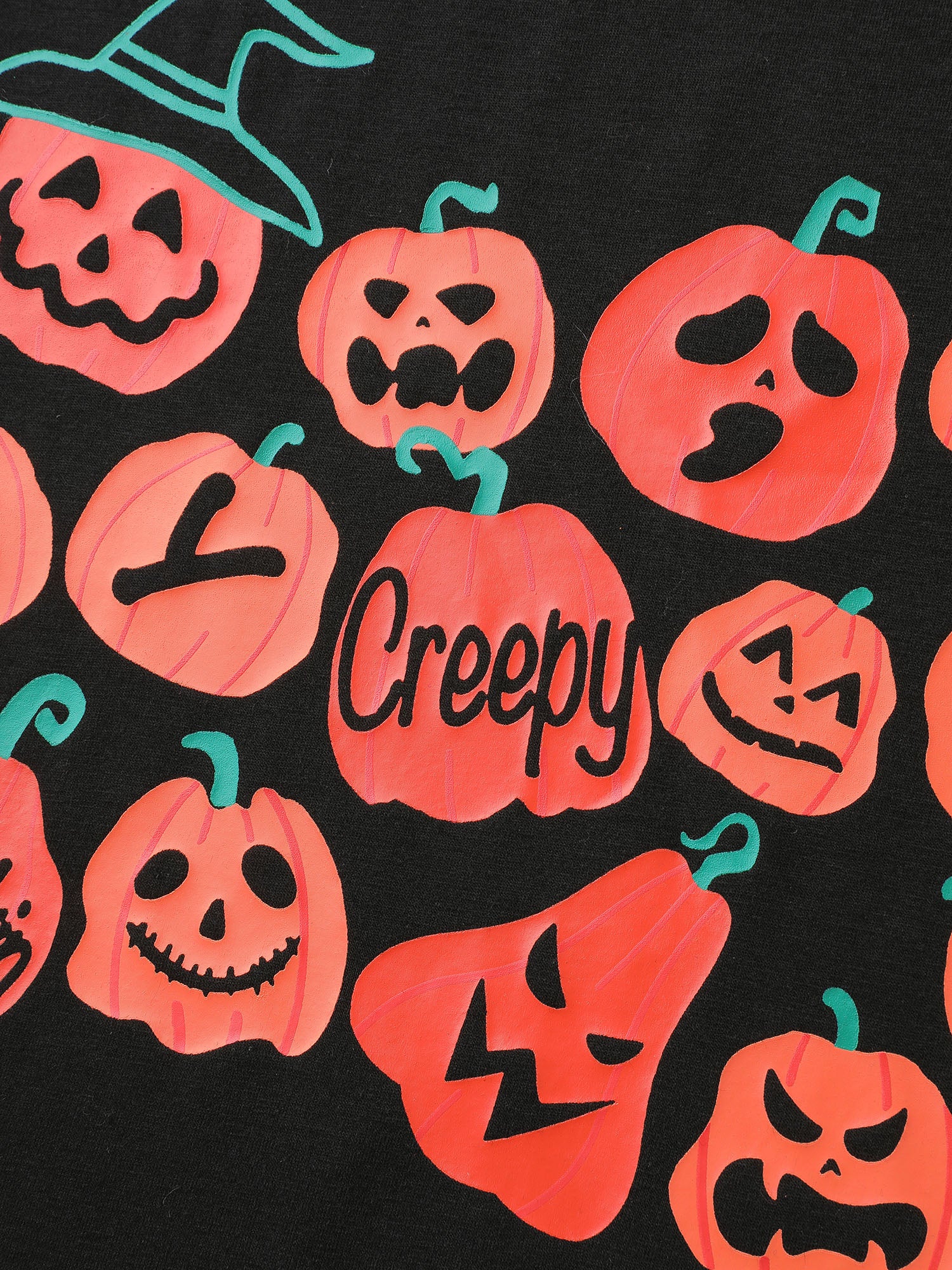 Creepy Pumpkins Stretchy Solid T-Shirt - Image 5