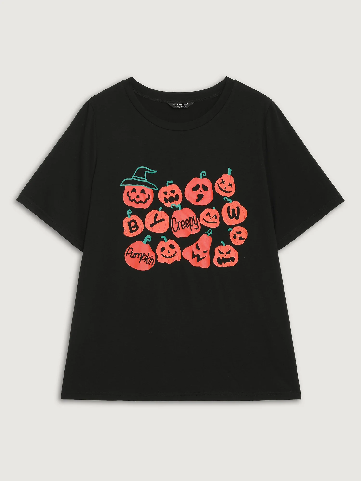 Creepy Pumpkins Stretchy Solid T-Shirt - Image 6