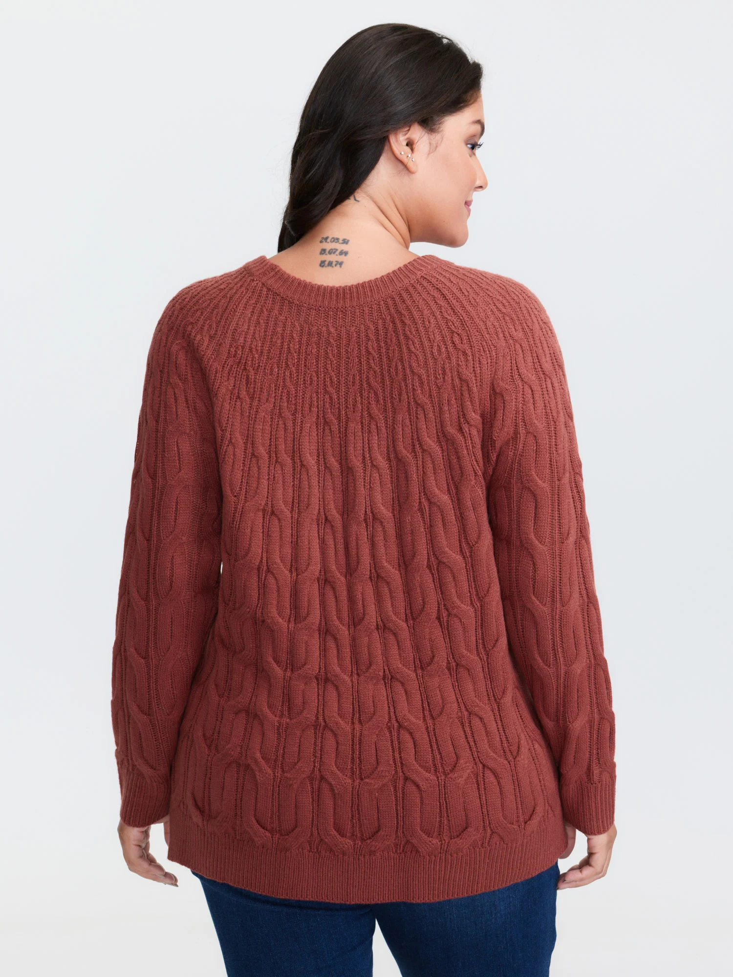Crew Neck Cable Knit Pullover - Image 4