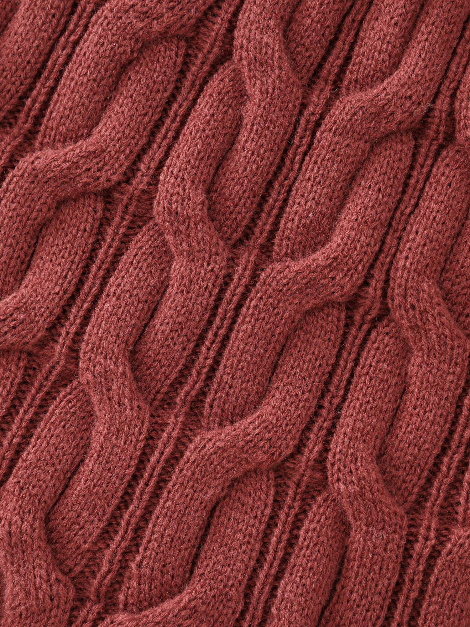 Crew Neck Cable Knit Pullover - Image 5