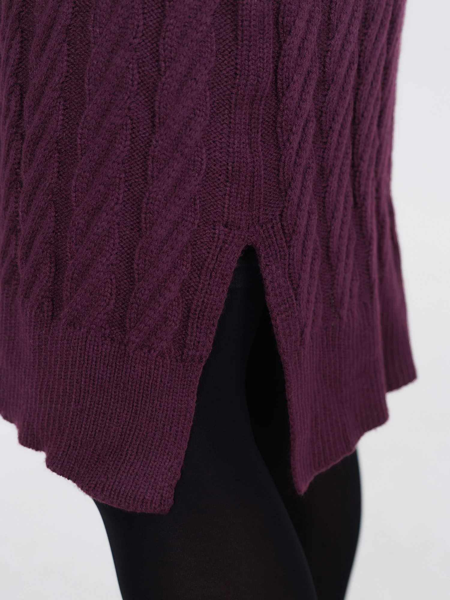 Crew Neck Cable Texture Sweater Dress - Image 4
