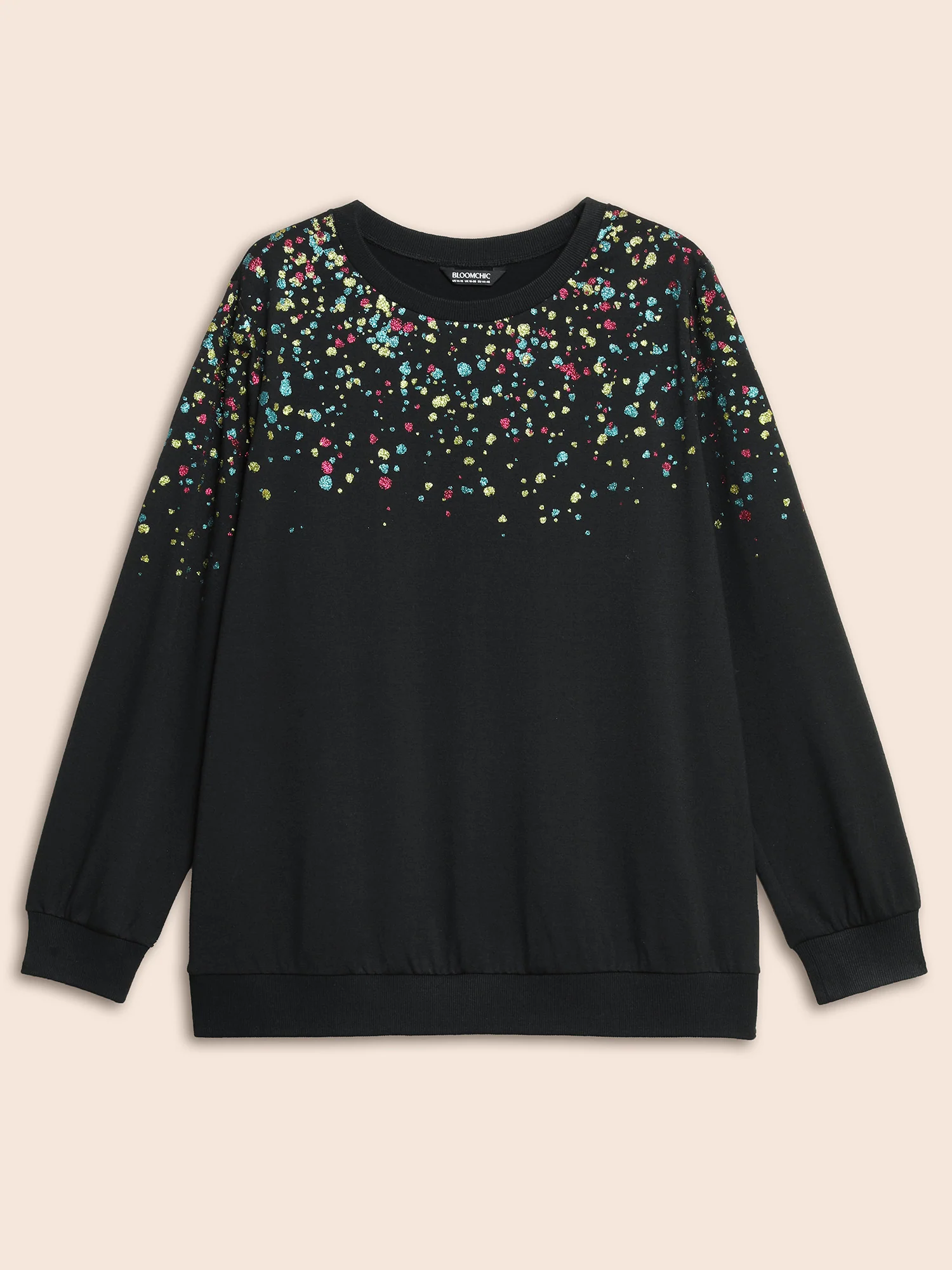 Crew Neck Color Glitter Sweatshirt - Image 8