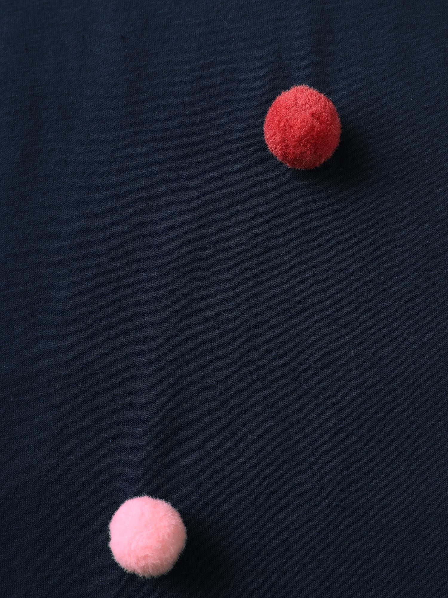 Crew Neck Colored Fluffy Ball T-shirt - Image 5