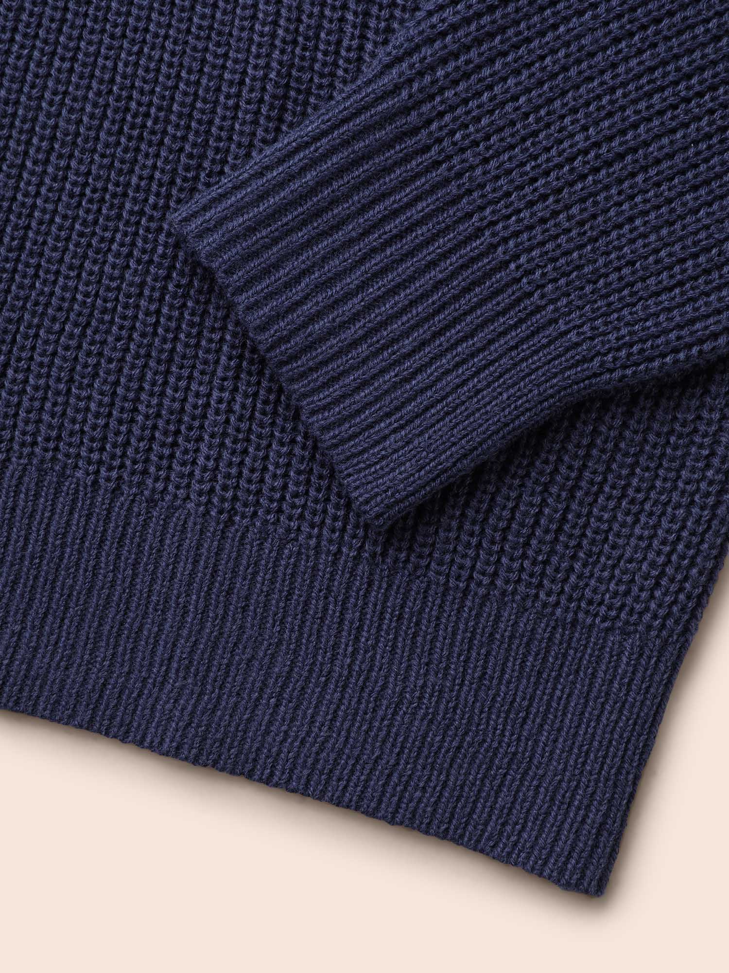 Crew Neck Contrast Patchwork Pullover - Image 7