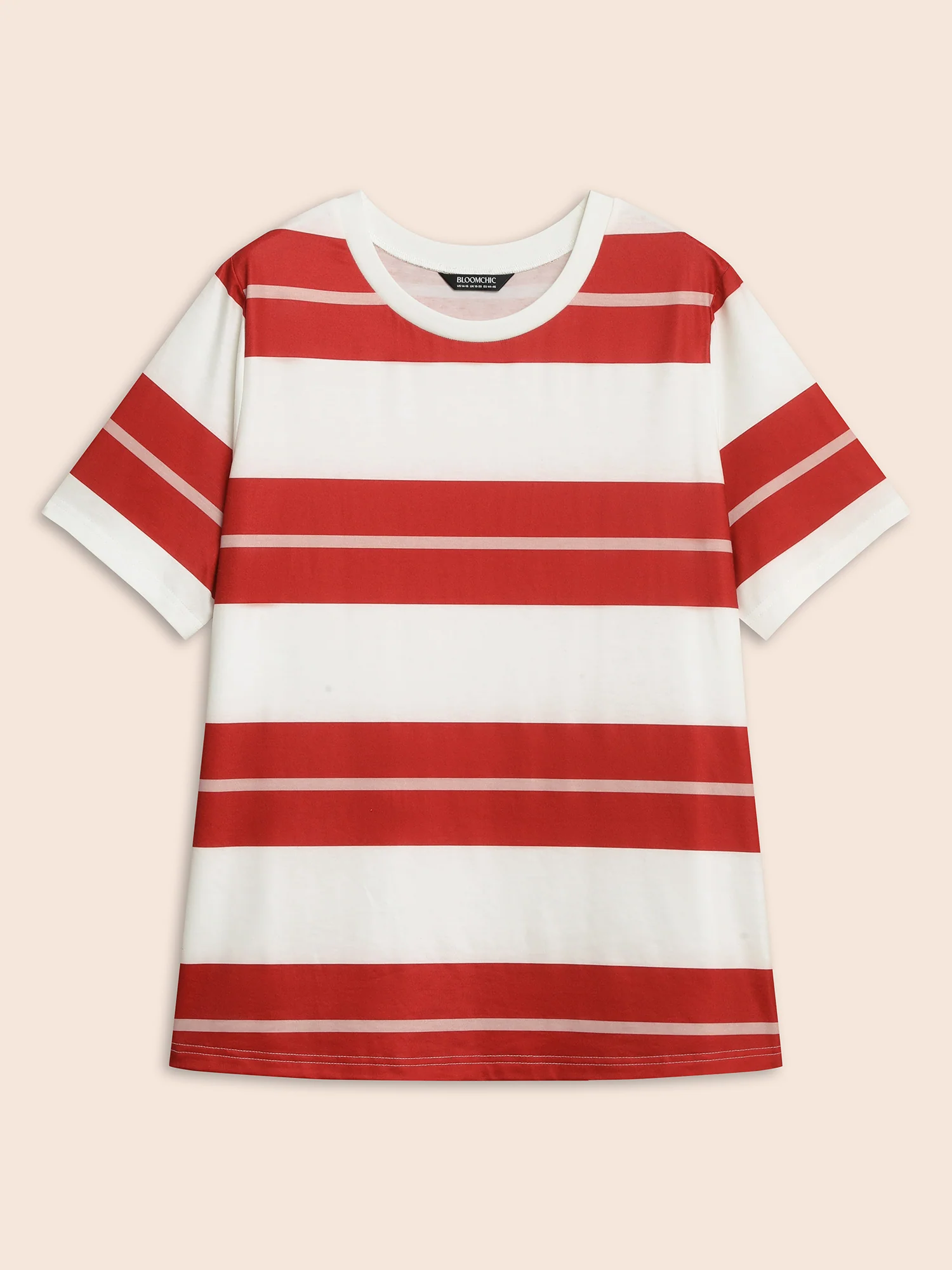 Crew Neck Contrast Striped T-shirt - Image 8