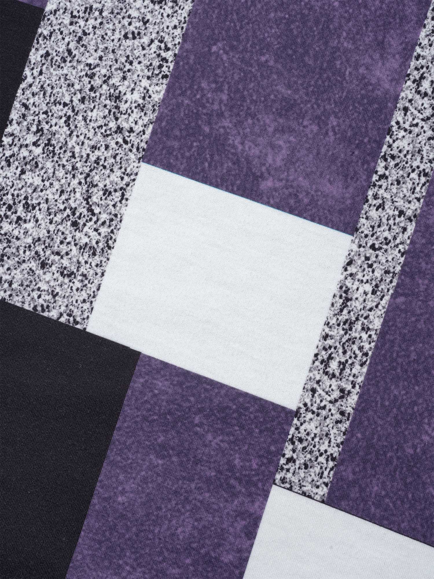 Crew Neck Geometric Patchwork Sweatshirt - Image 6