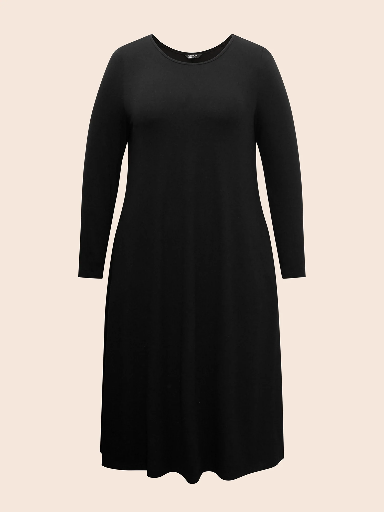Crew Neck High Stretchy Knit Dress - Image 8