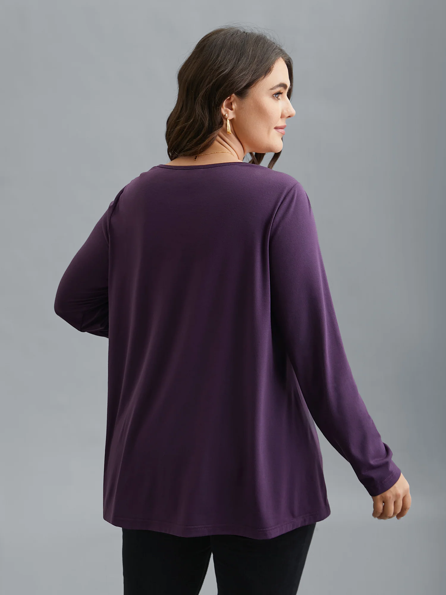 Crew Neck Lace Detail Pleated T-Shirt - Image 5