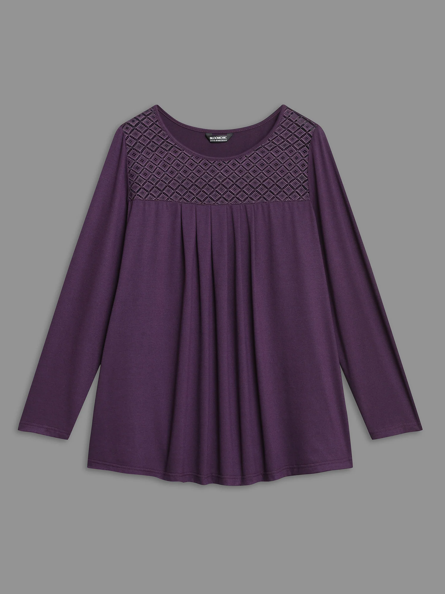 Crew Neck Lace Detail Pleated T-Shirt - Image 8
