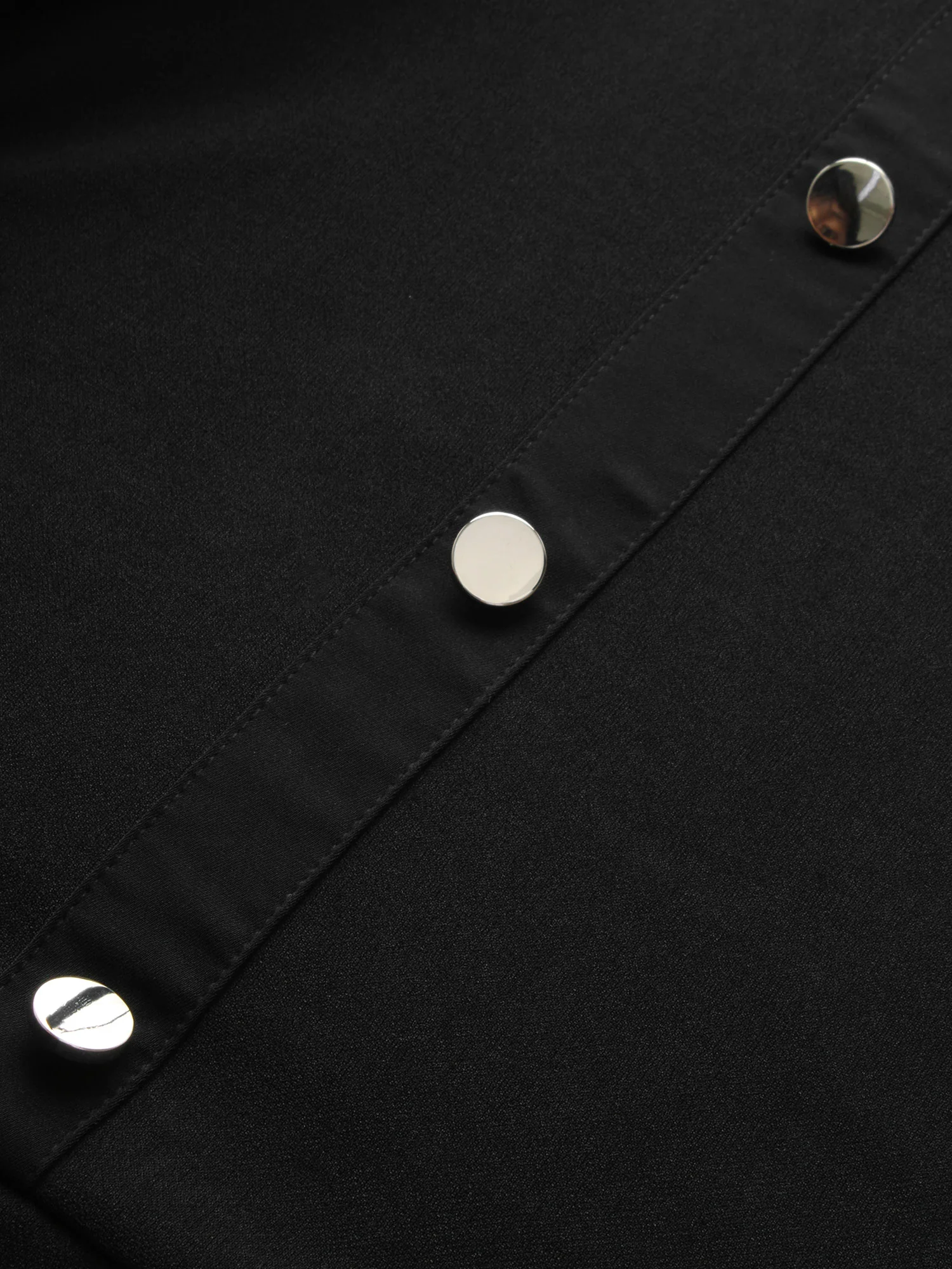 Crew Neck Metal Button Detail Belted Dress - Image 6
