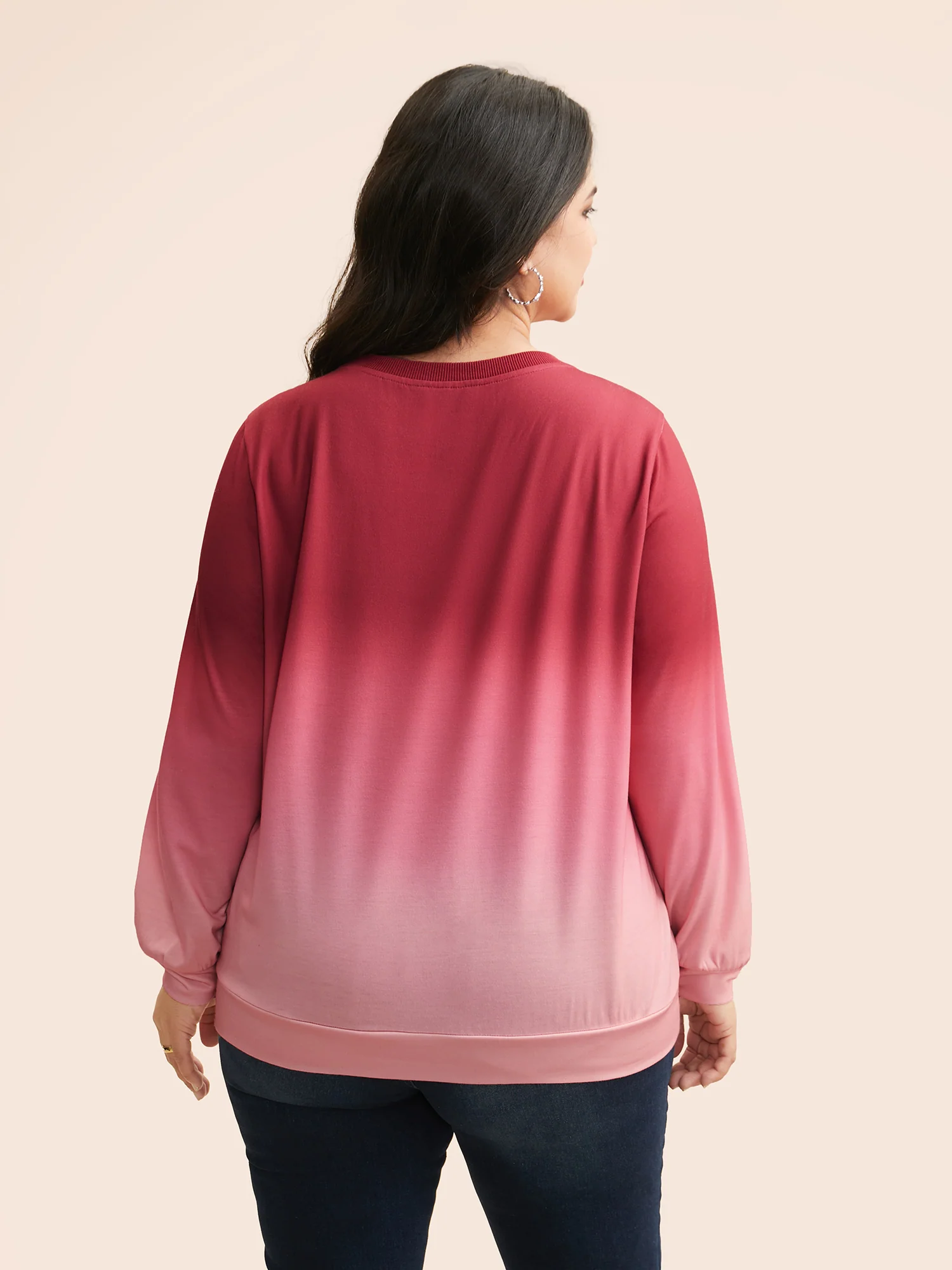 Crew Neck Ombre Sweatshirt - Image 2
