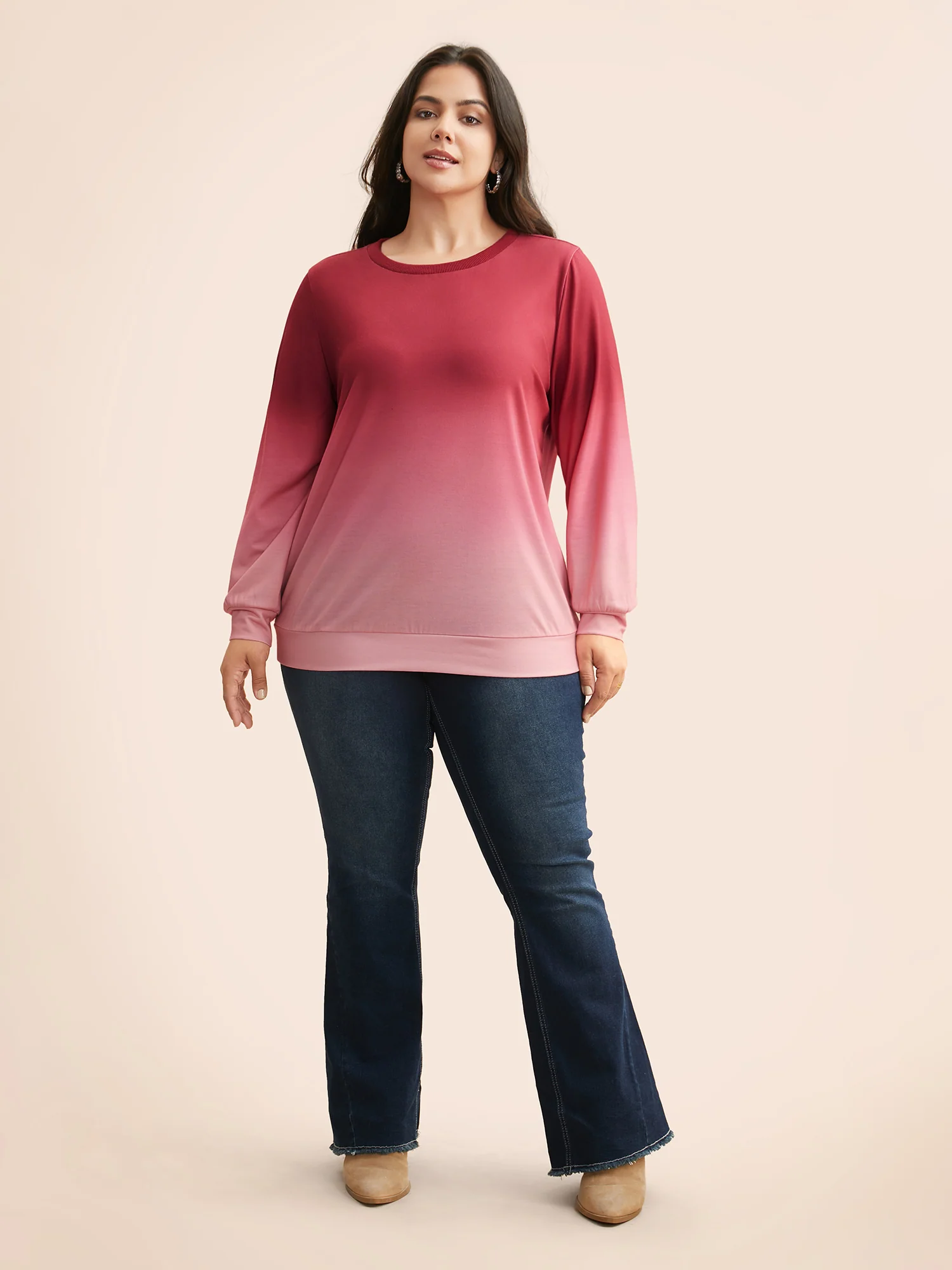 Crew Neck Ombre Sweatshirt - Image 4