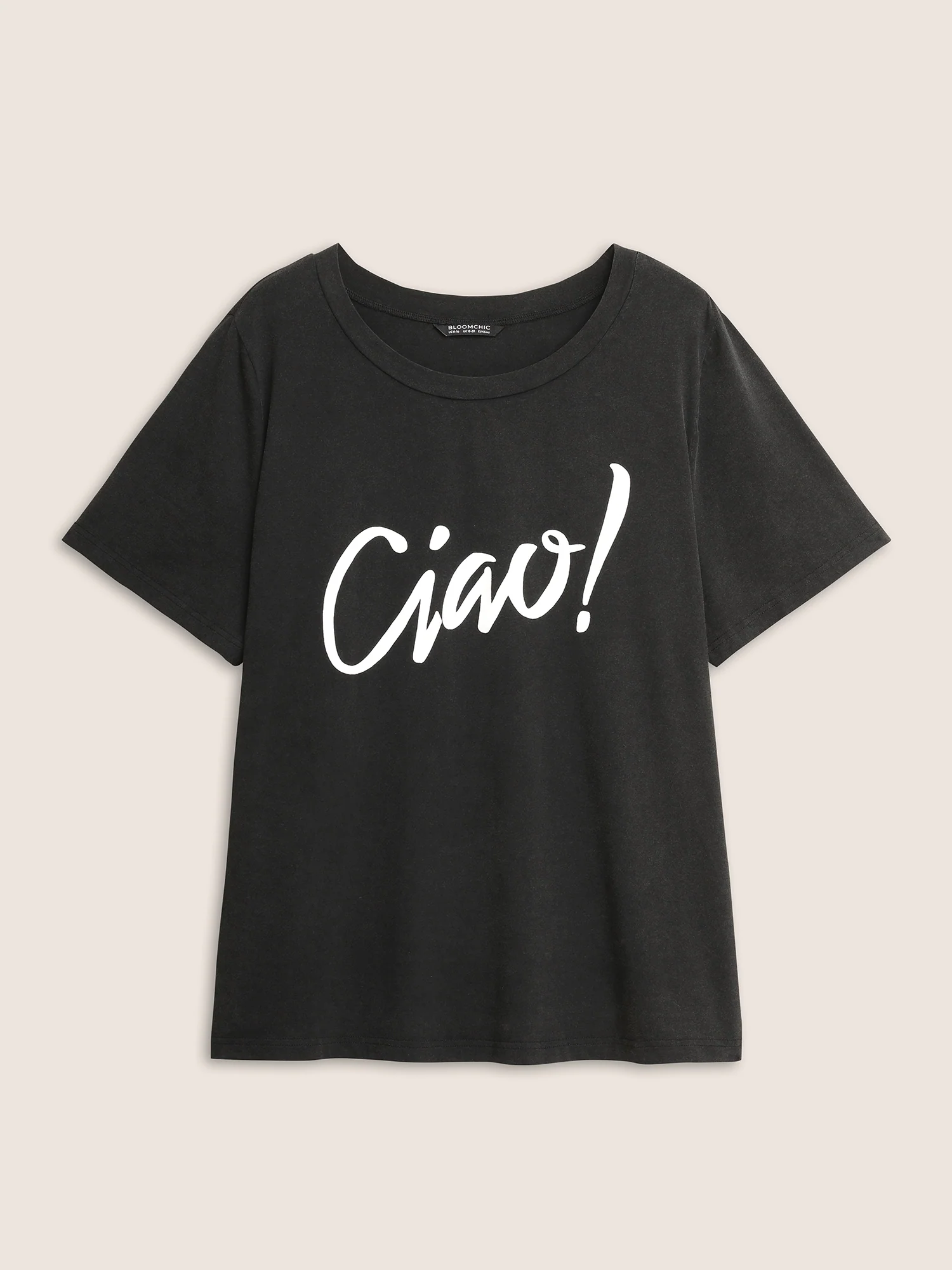 Crew Neck Positive Slogan Letter Print T-shirt - Image 6