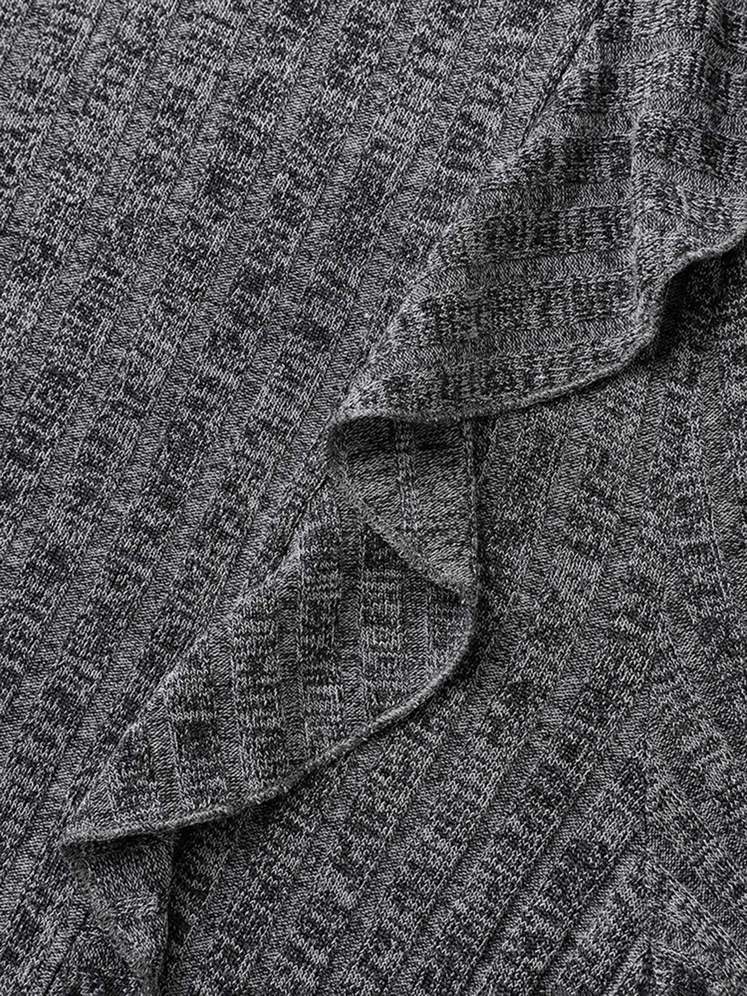 Crew Neck Ruffle Trim Knit Dress - Image 7