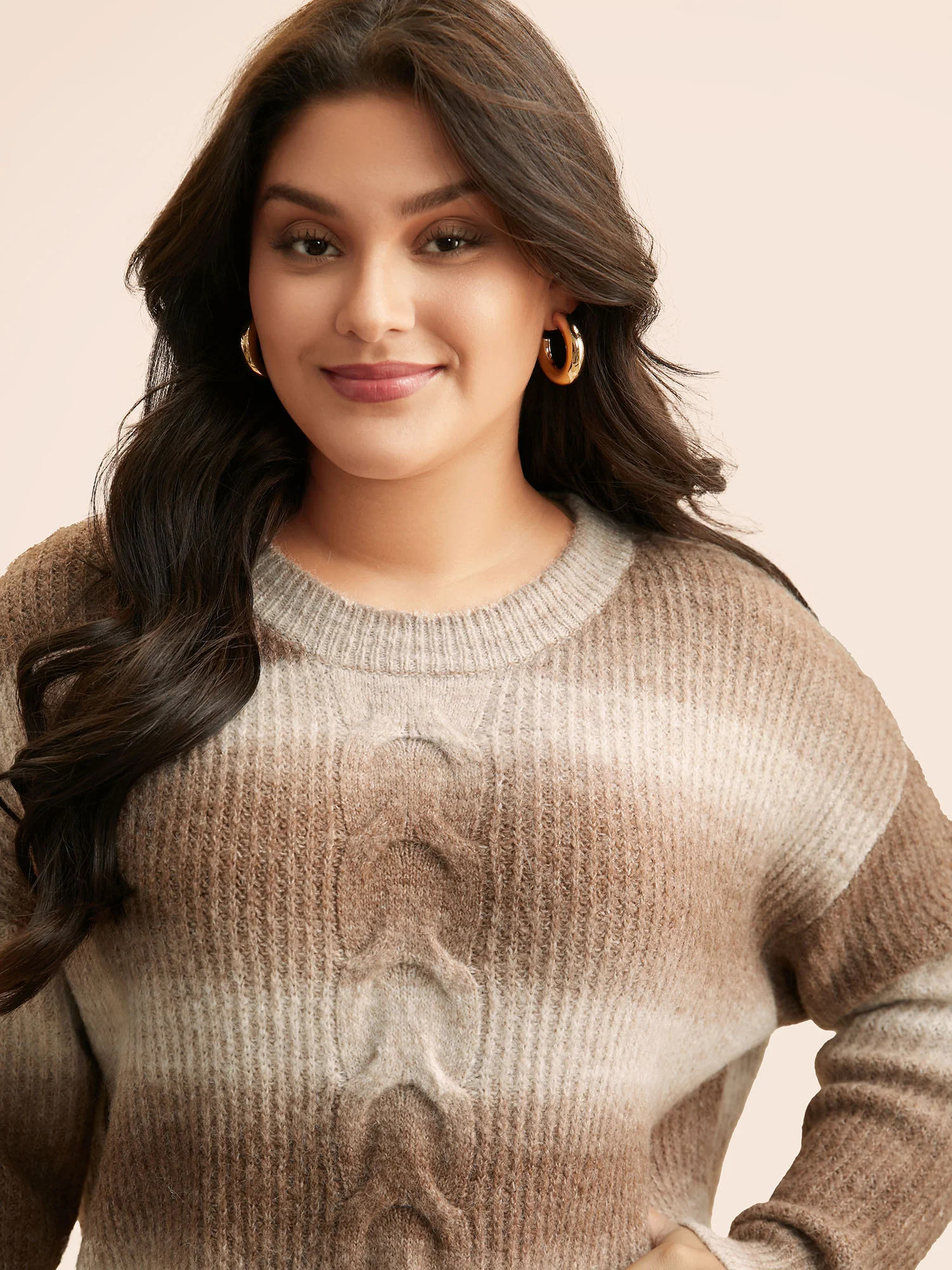 Crew Neck Textured Drop Shoulder Pullover - Image 4