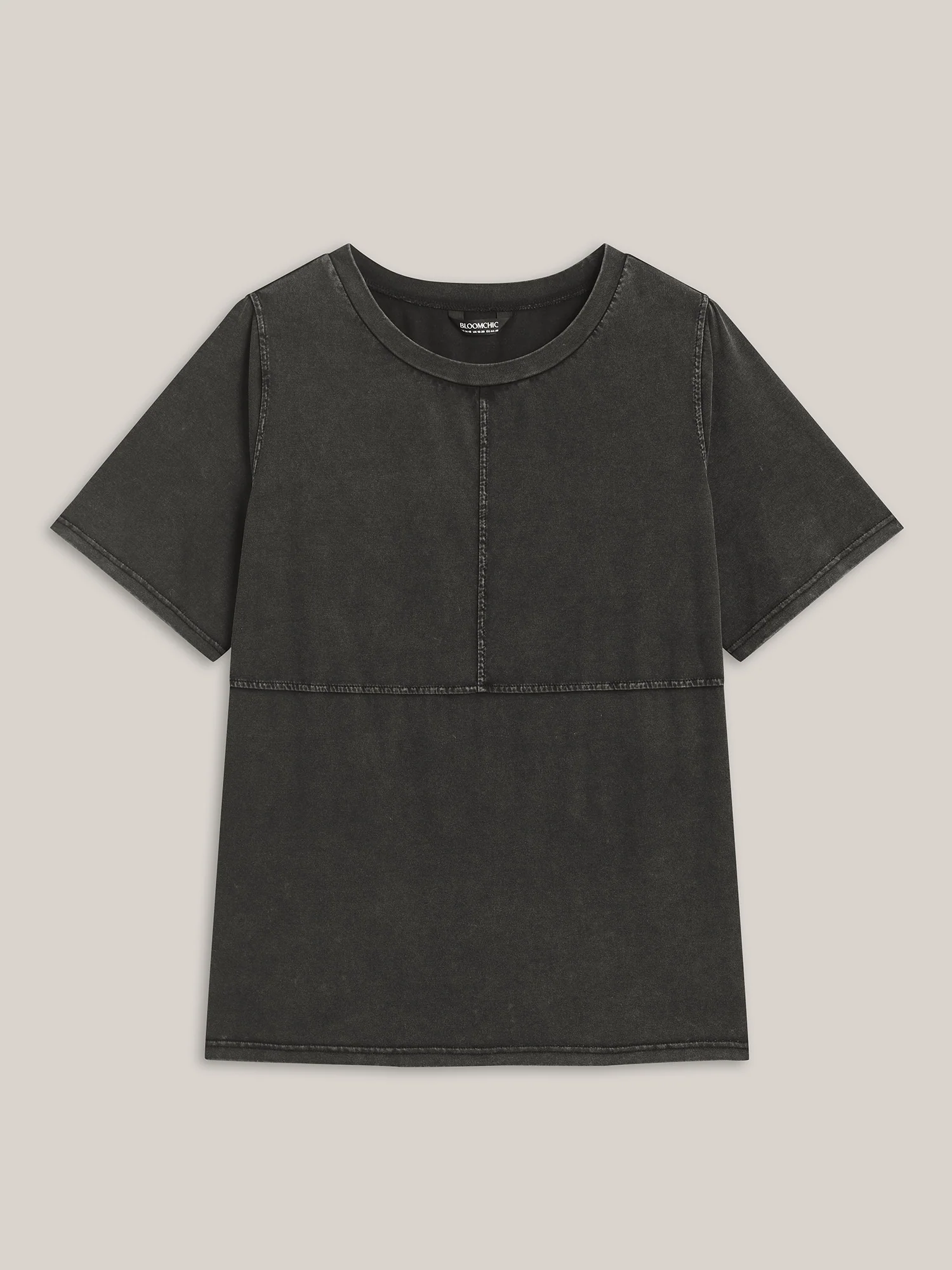 Crew Neck Vintage Plain T-Shirt - Image 7