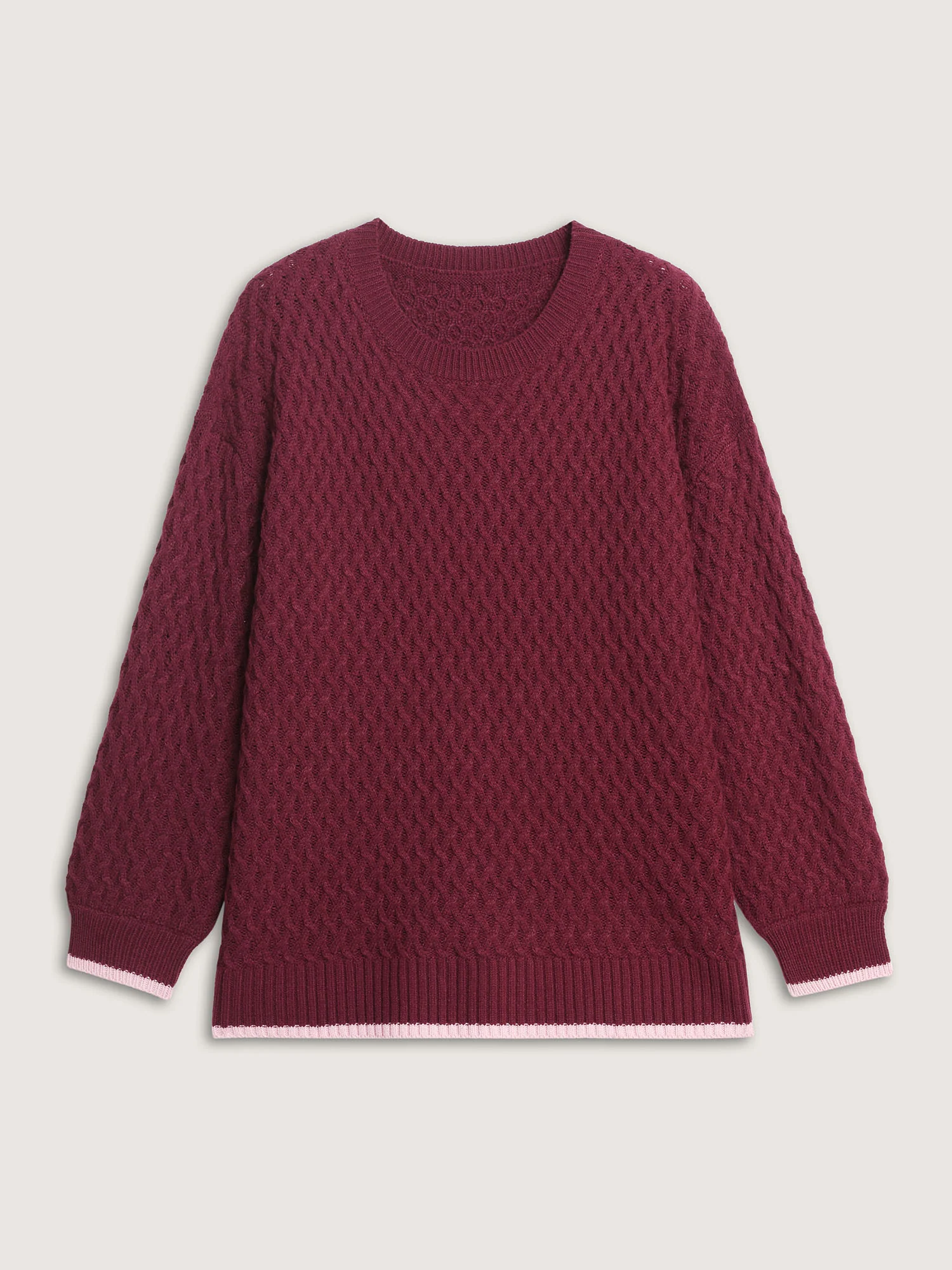 Crisscross Textured Color Contrast Pullover - Image 7
