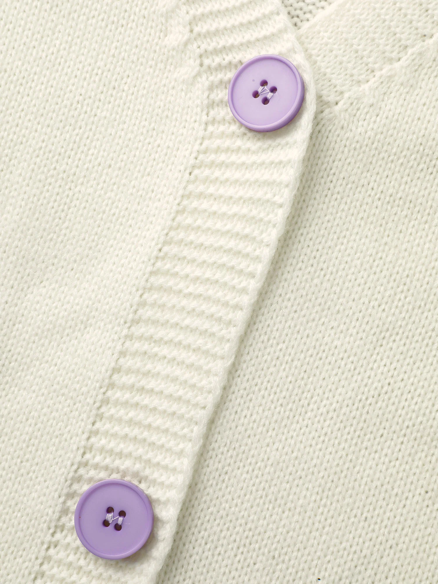 Crochet Floral Contrast Button Up Cardigan - Image 6