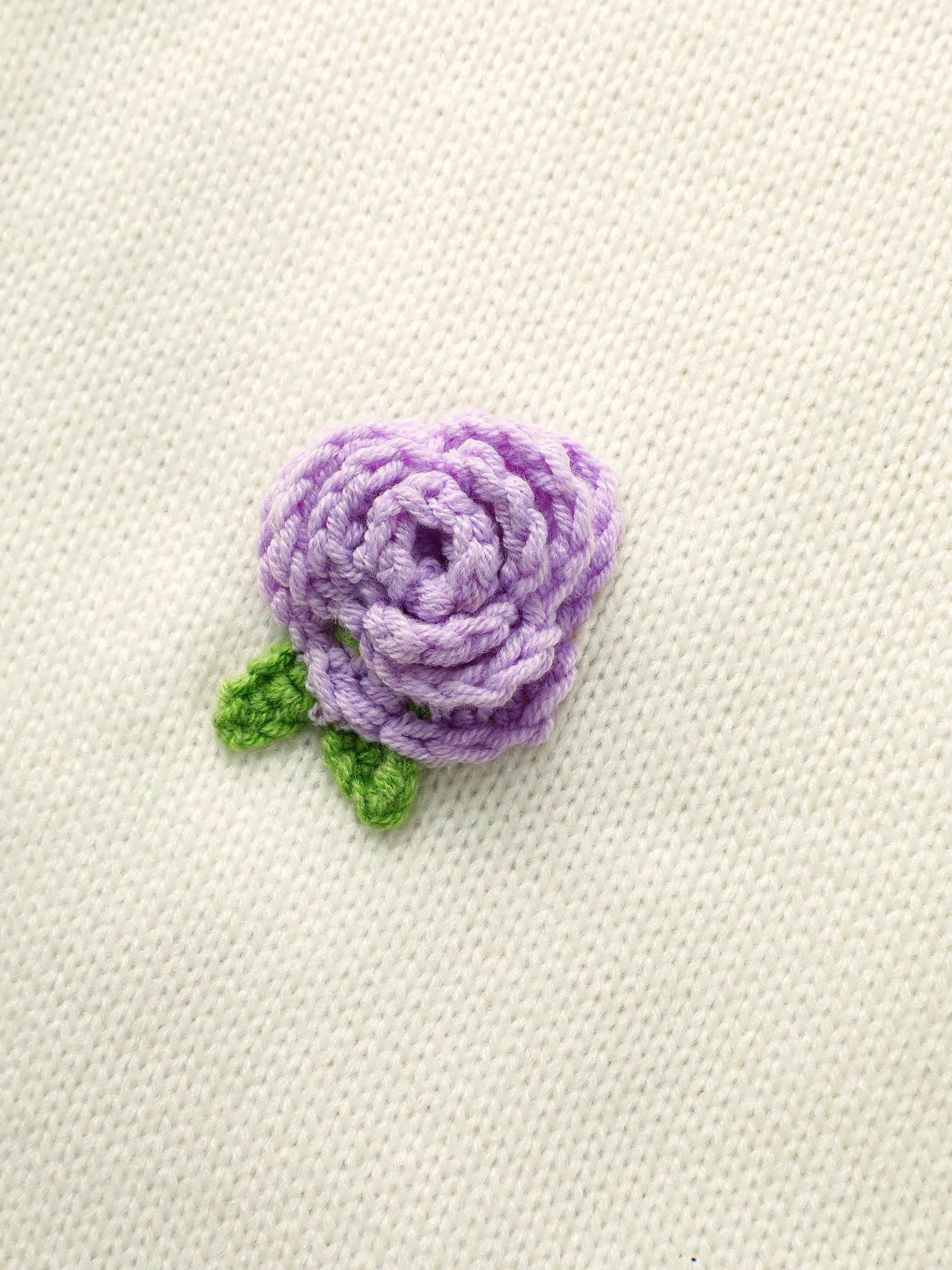 Crochet Floral Contrast Button Up Cardigan - Image 7