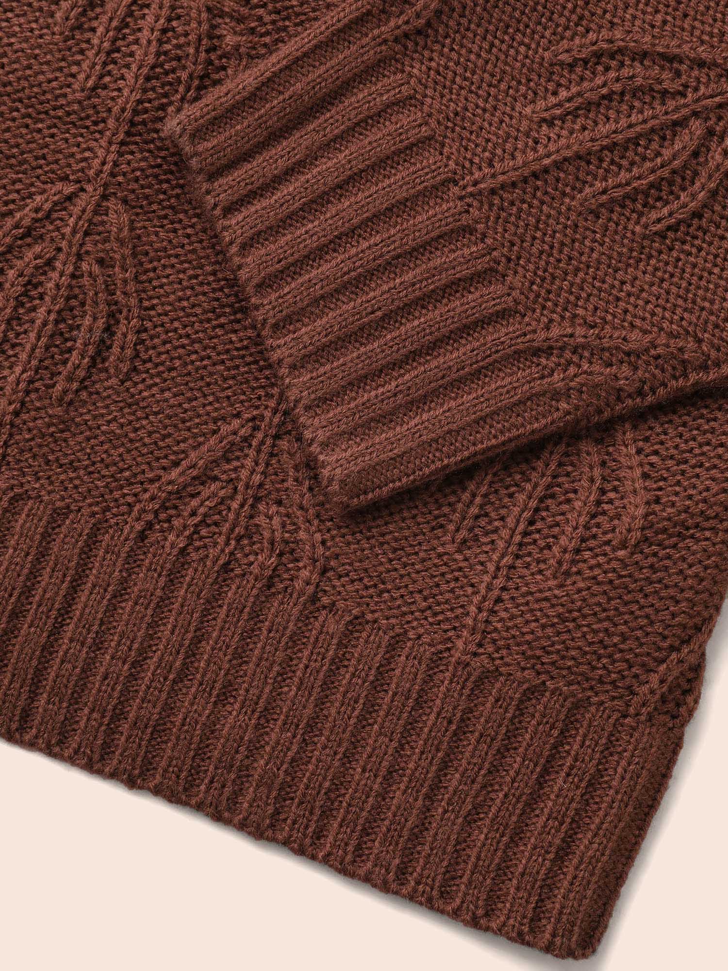 Crochet Floral Drop Shoulder Sleeve Pullover - Image 7