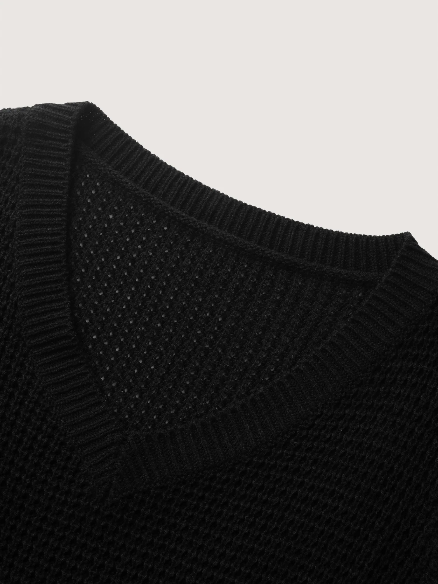 Crochet Floral Hem V-Neck Pullover - Image 6
