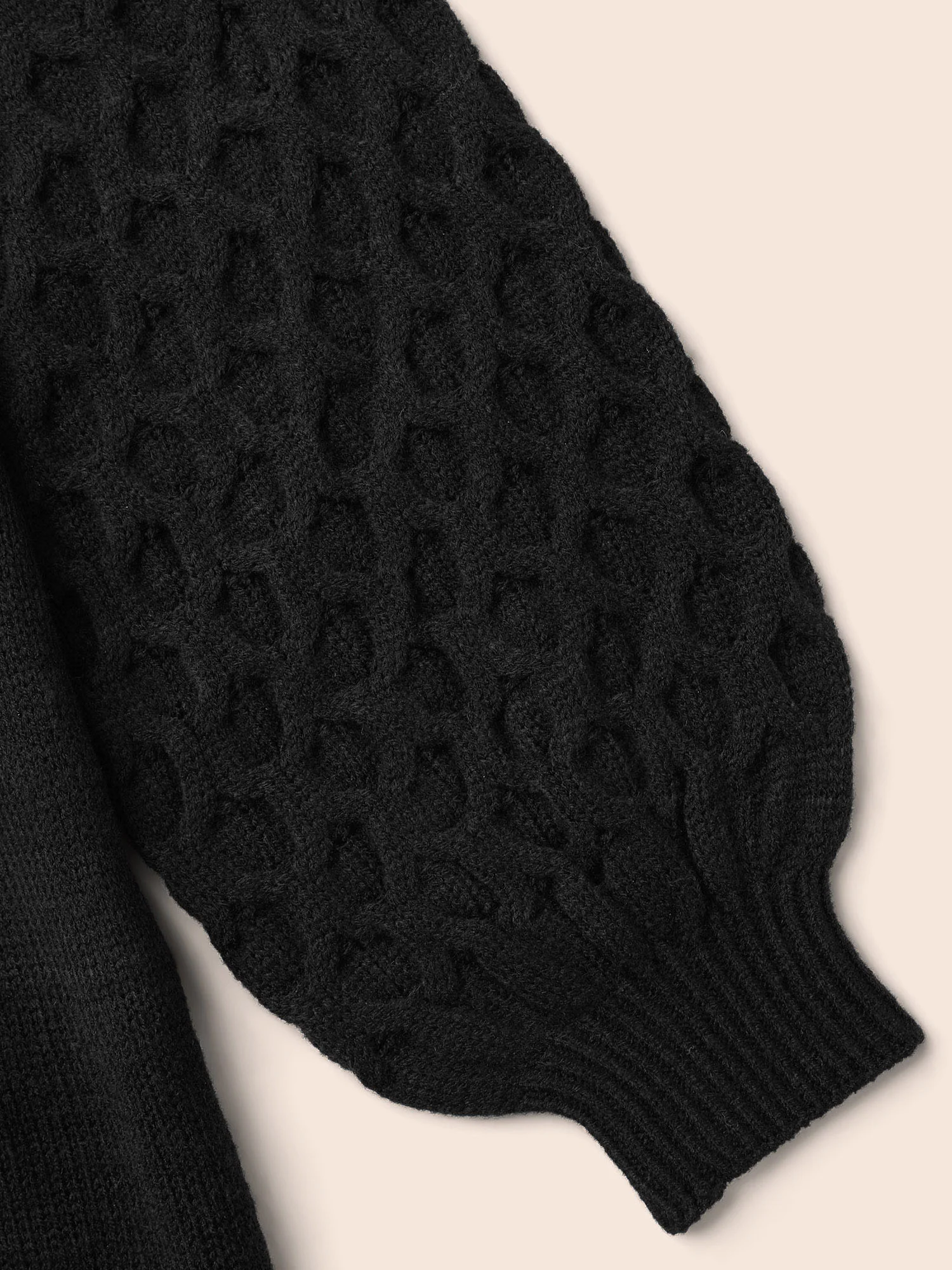 Crochet Floral Texture V Neck Pullover - Image 7