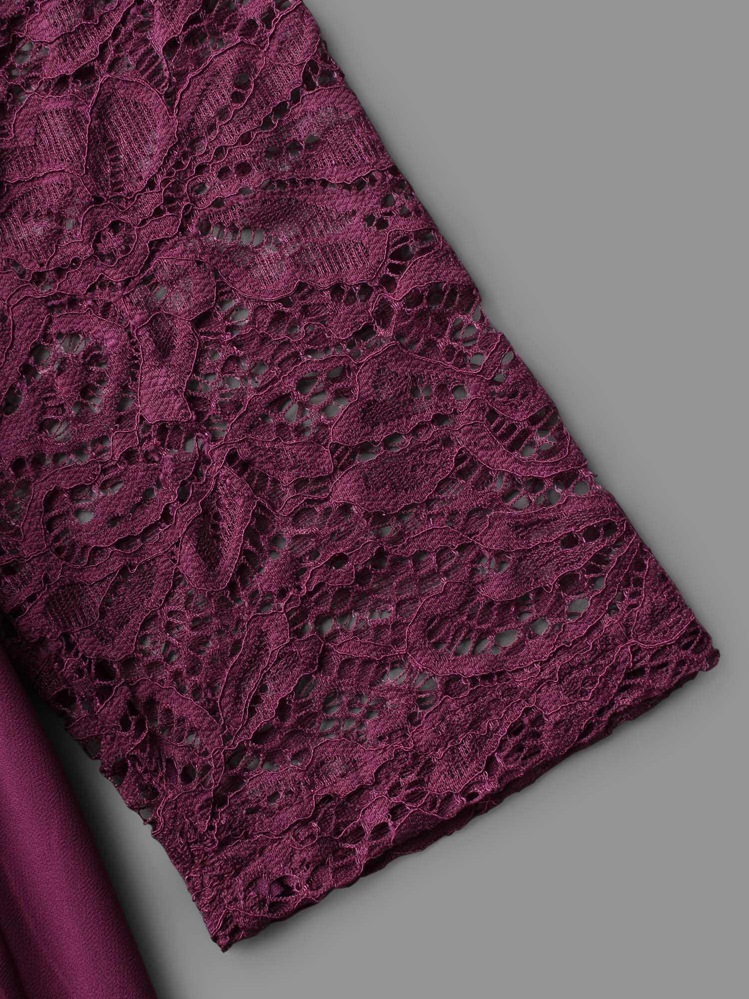 Crochet Lace High Low Hem Midi Dress - Image 6