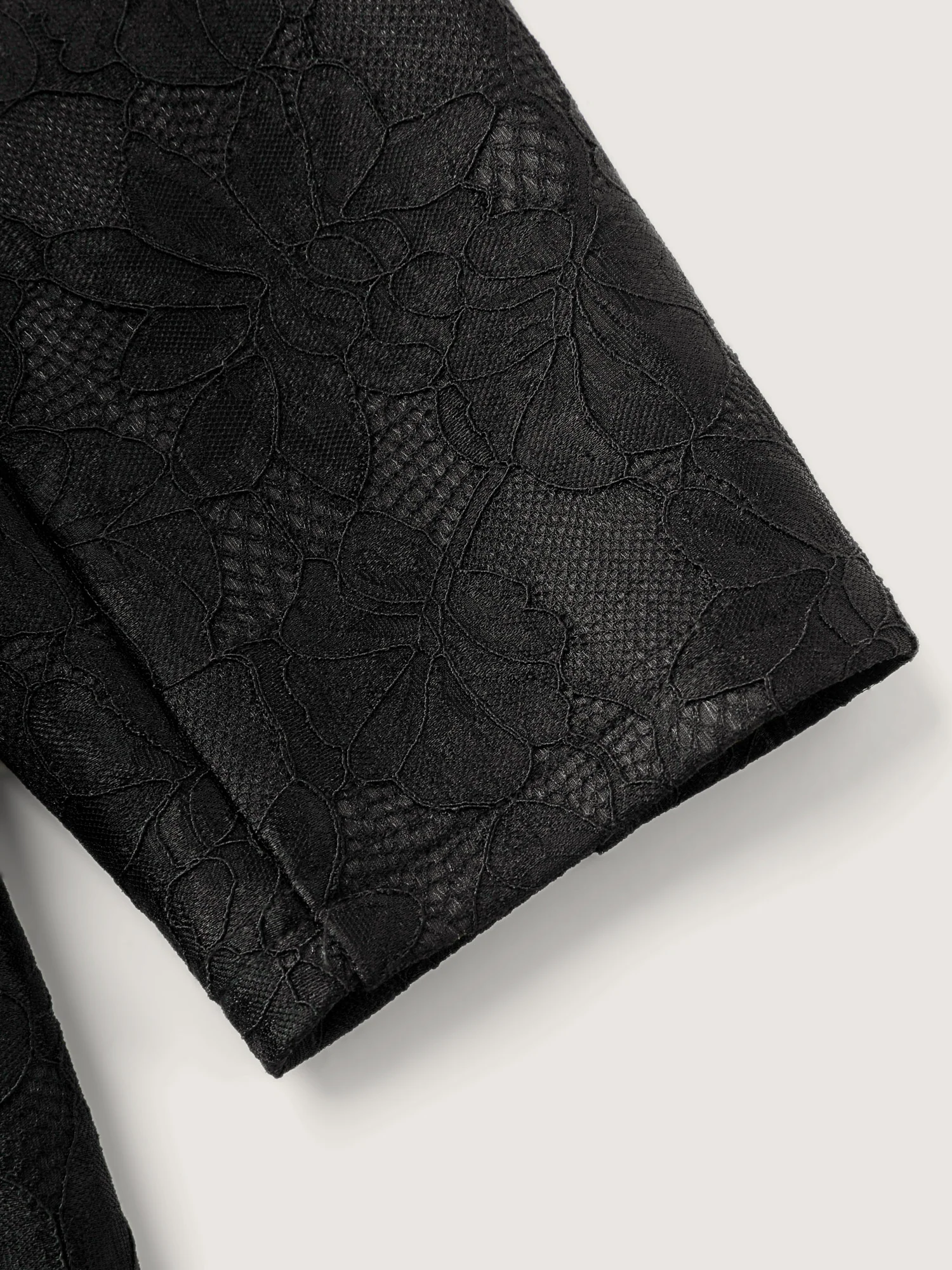 Lace Mesh Pocket Zipper Coat - Image 6