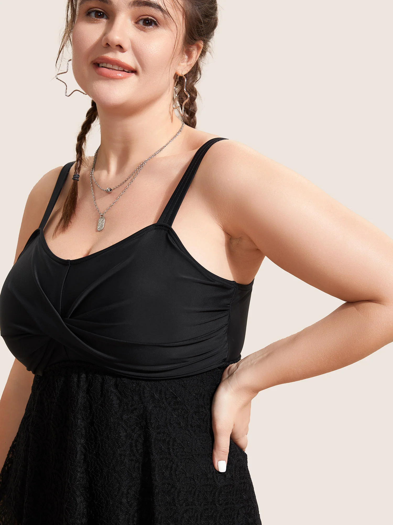 Crochet Lace Mesh Twist Swim Dress - Image 5