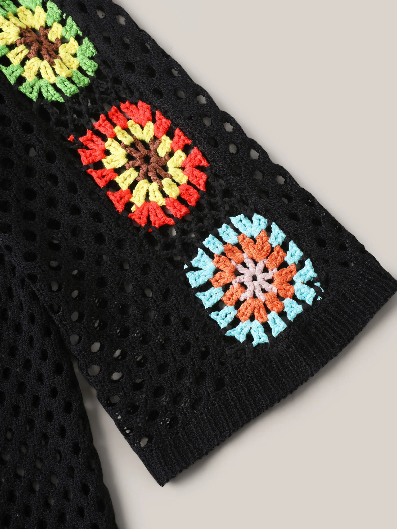 Crochet Shoulder Flower Cut-Out Swim Cover-Up - Image 6