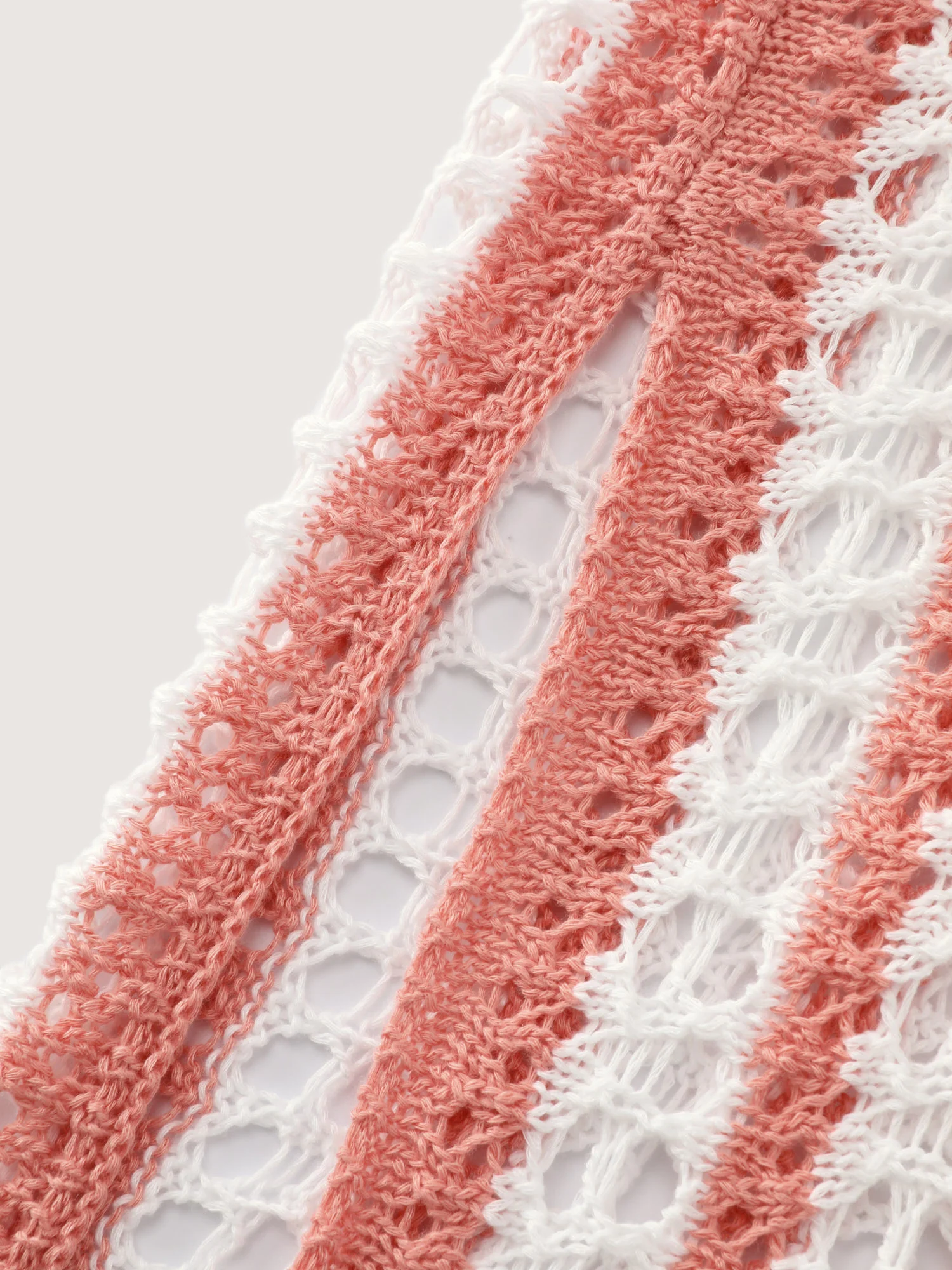Crocheted Color Contrast Sheer Swim Cover-Up - Image 6