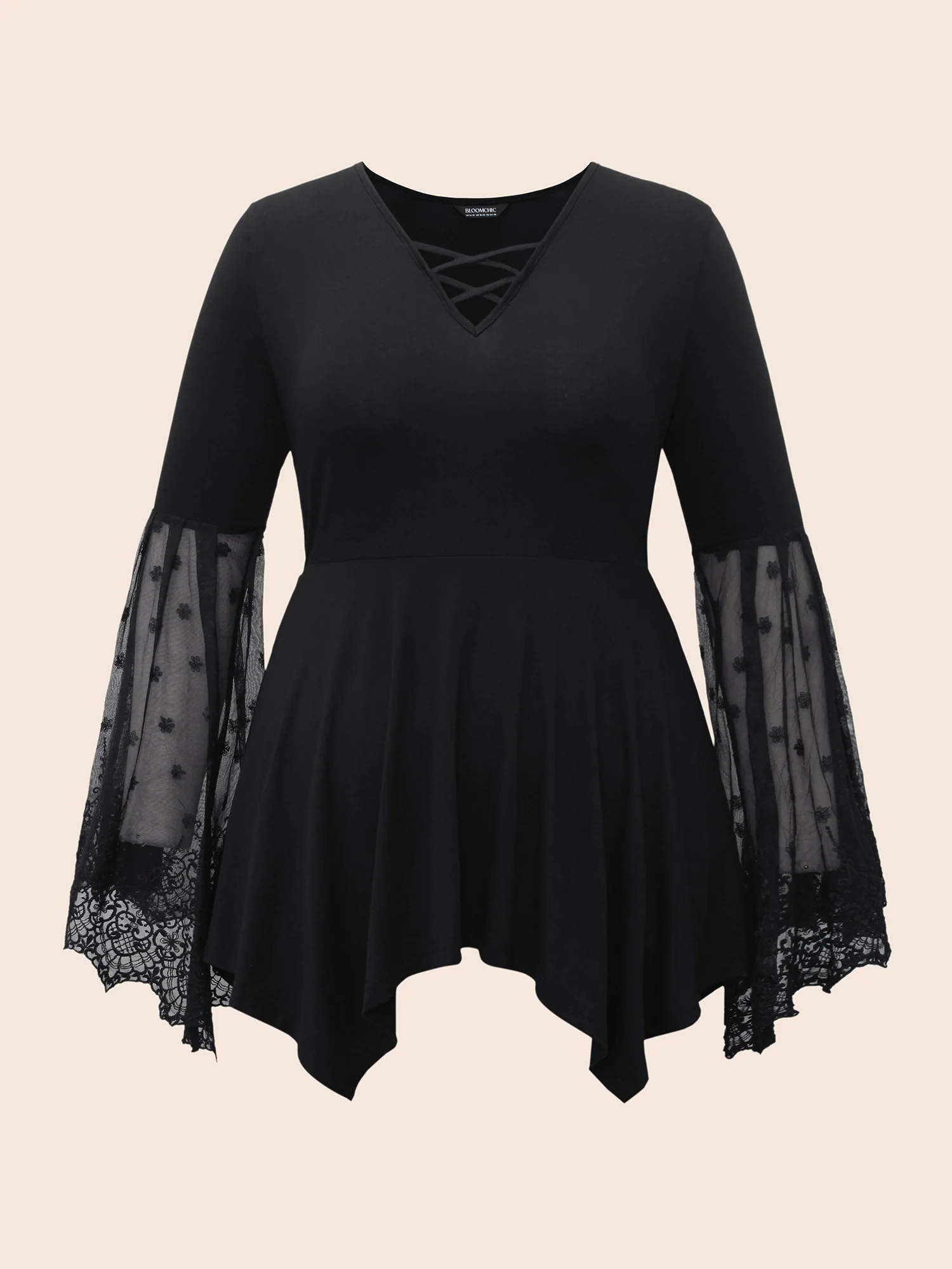 Cross Front Bell Sleeve Top - Image 8
