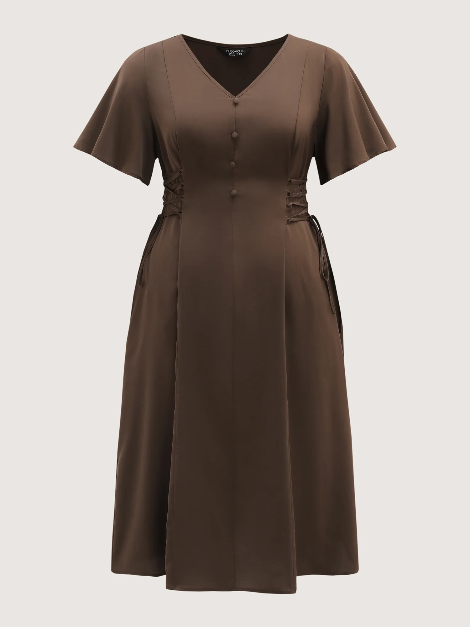 Cross-Tie Button Detail Maxi Dress - Image 7