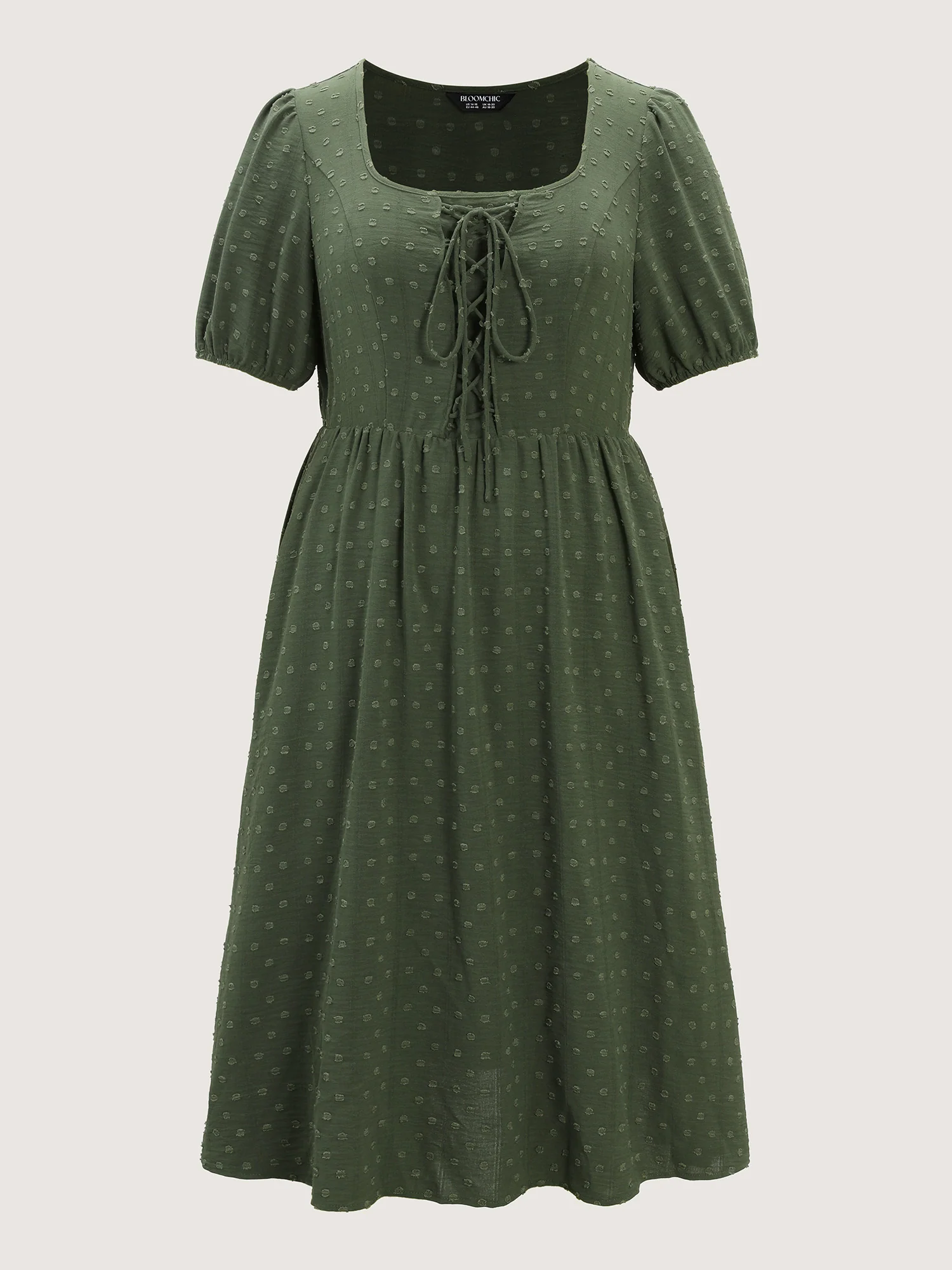 Cross-Tie Stretchy Waist Pocket Midi Dress - Image 8