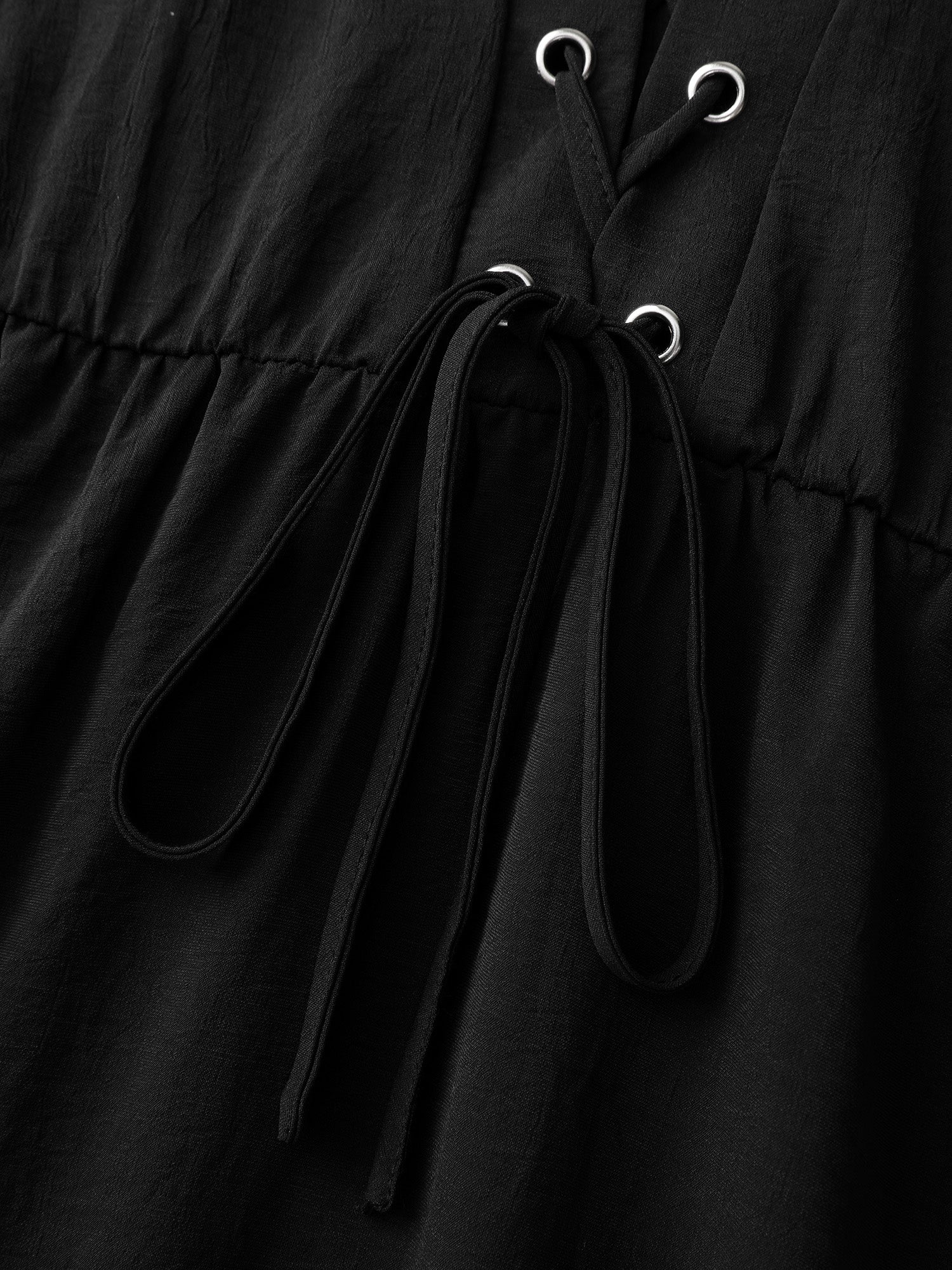 Cross-Tie Textured Solid Midi Dress - Image 5