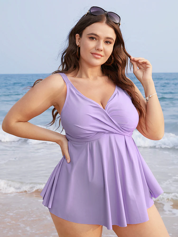 Crossover Front A Line Adjustable Straps Tankini Top - Image 3