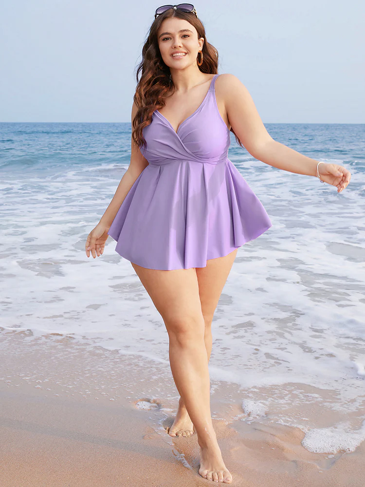 Crossover Front A Line Adjustable Straps Tankini Top - Image 5