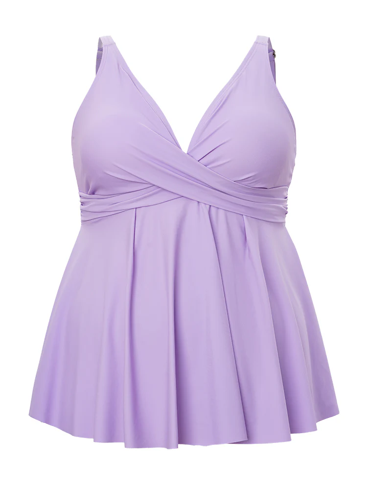 Crossover Front A Line Adjustable Straps Tankini Top - Image 7