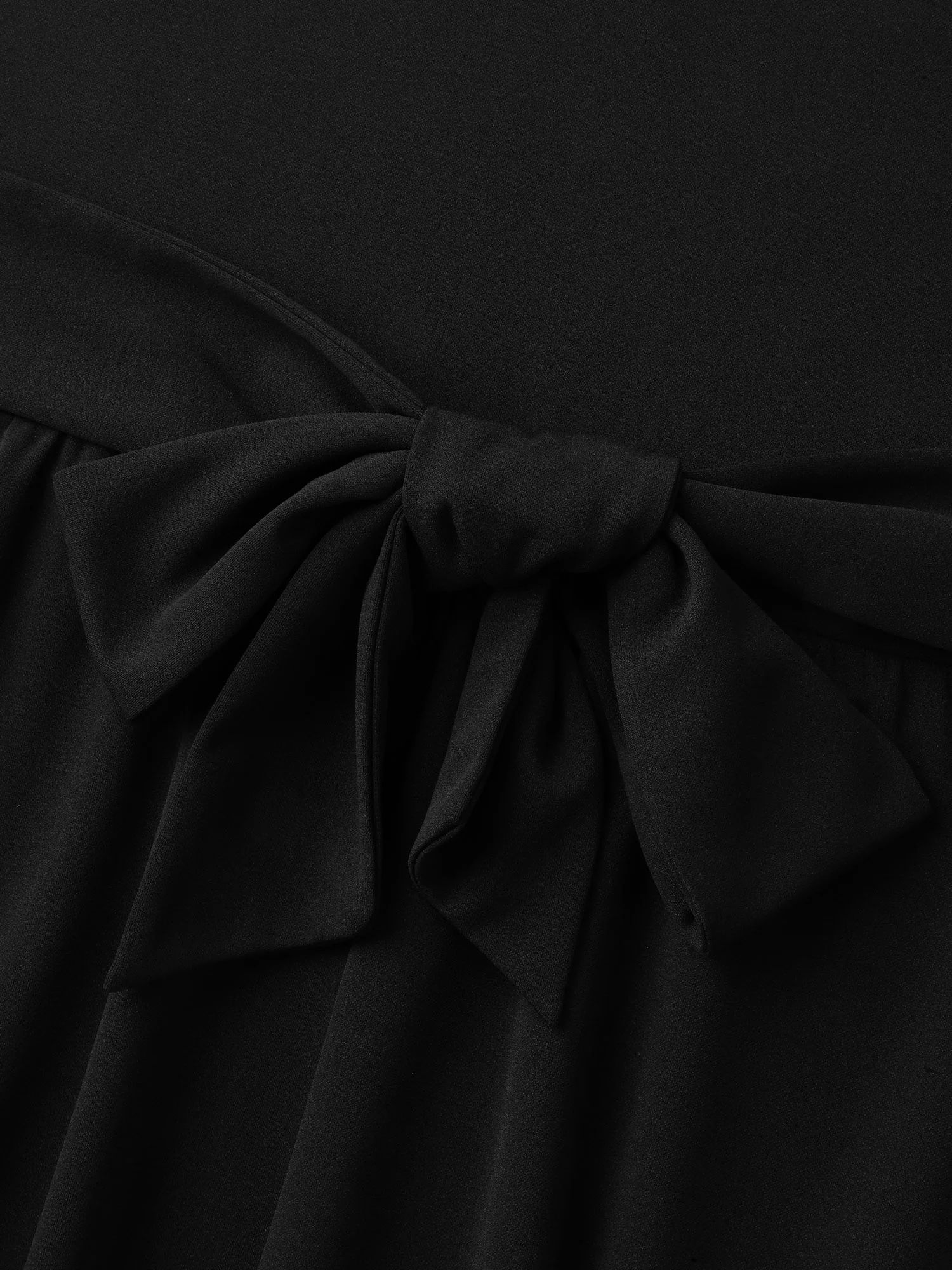 Crossover Pleated Bow-Tie Midi Dress - Image 7
