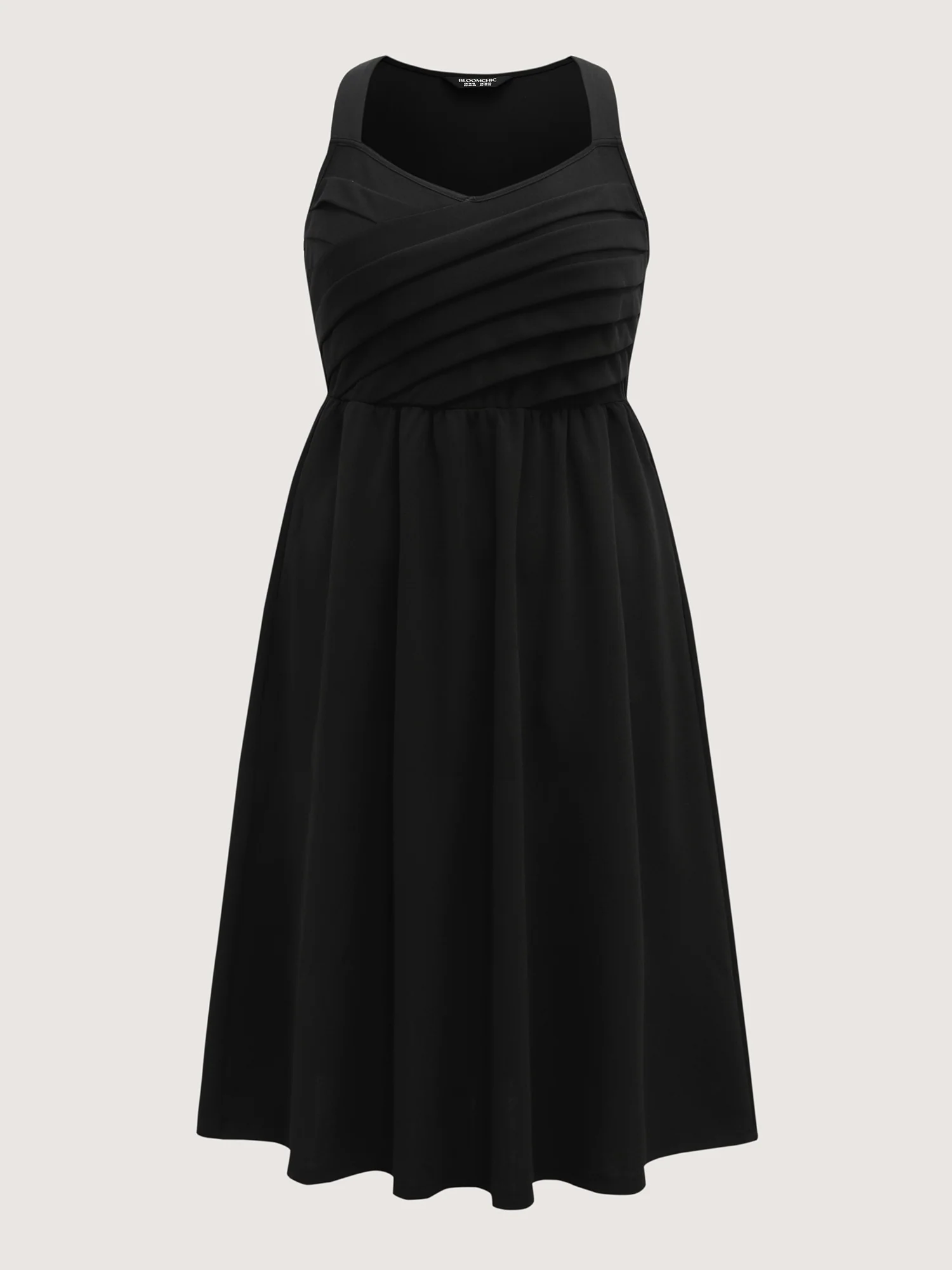 Crossover Pleated Bow-Tie Midi Dress - Image 8
