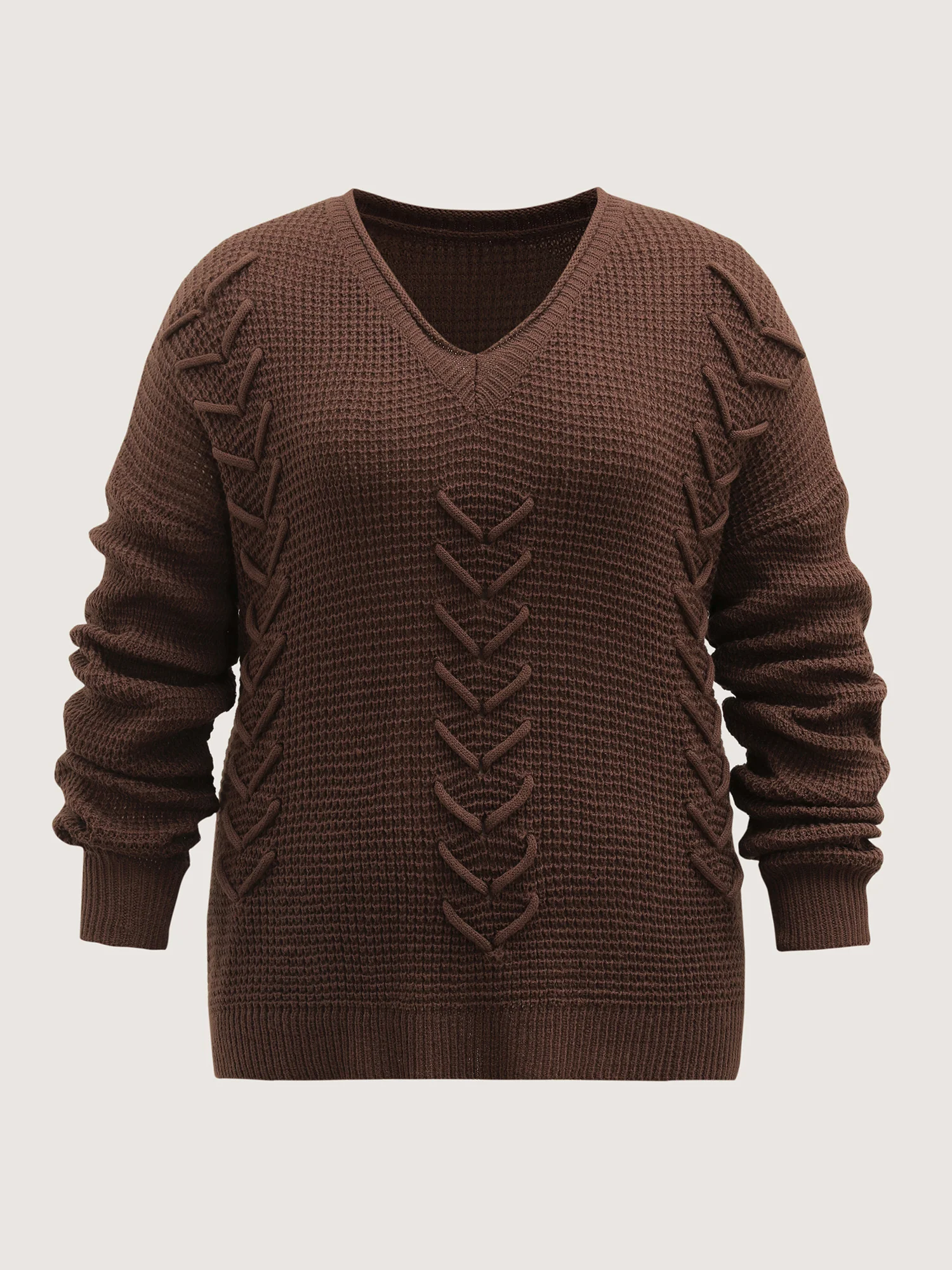 Crossover Textured Balloon Sleeve Pullover - Image 6