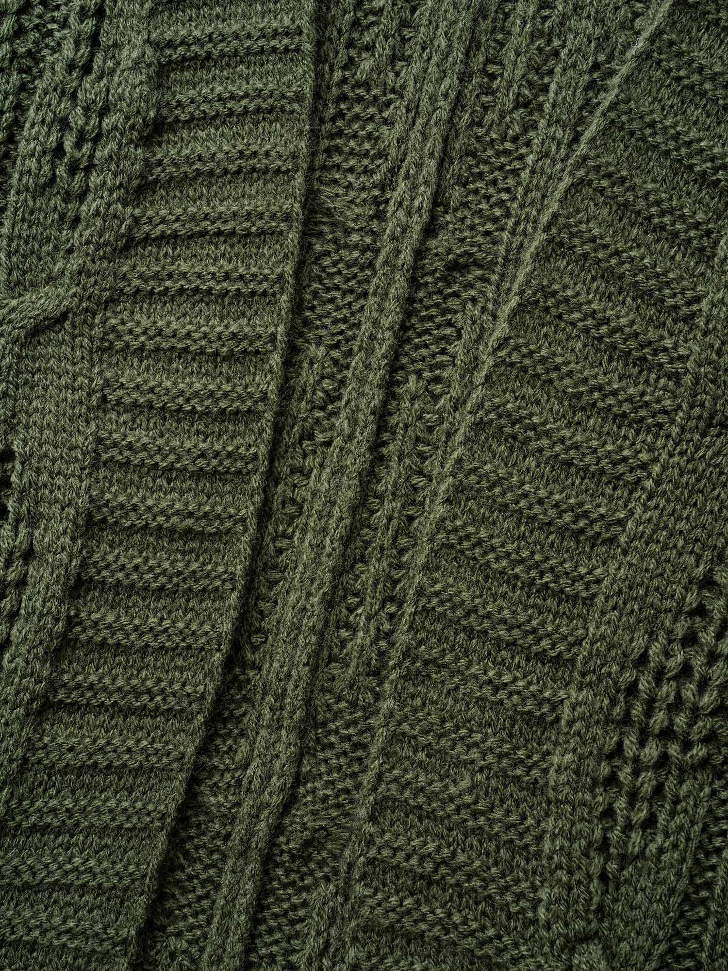 Curved Open-Front Dolman Sleeve Knit Cardigan - Image 6