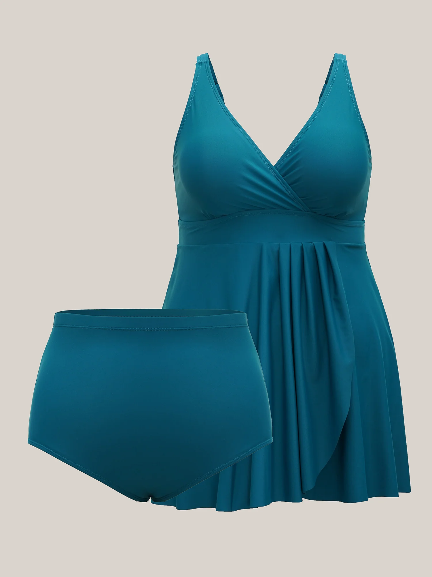 Curvy Hem Fit Flare Swim Dress - Image 5